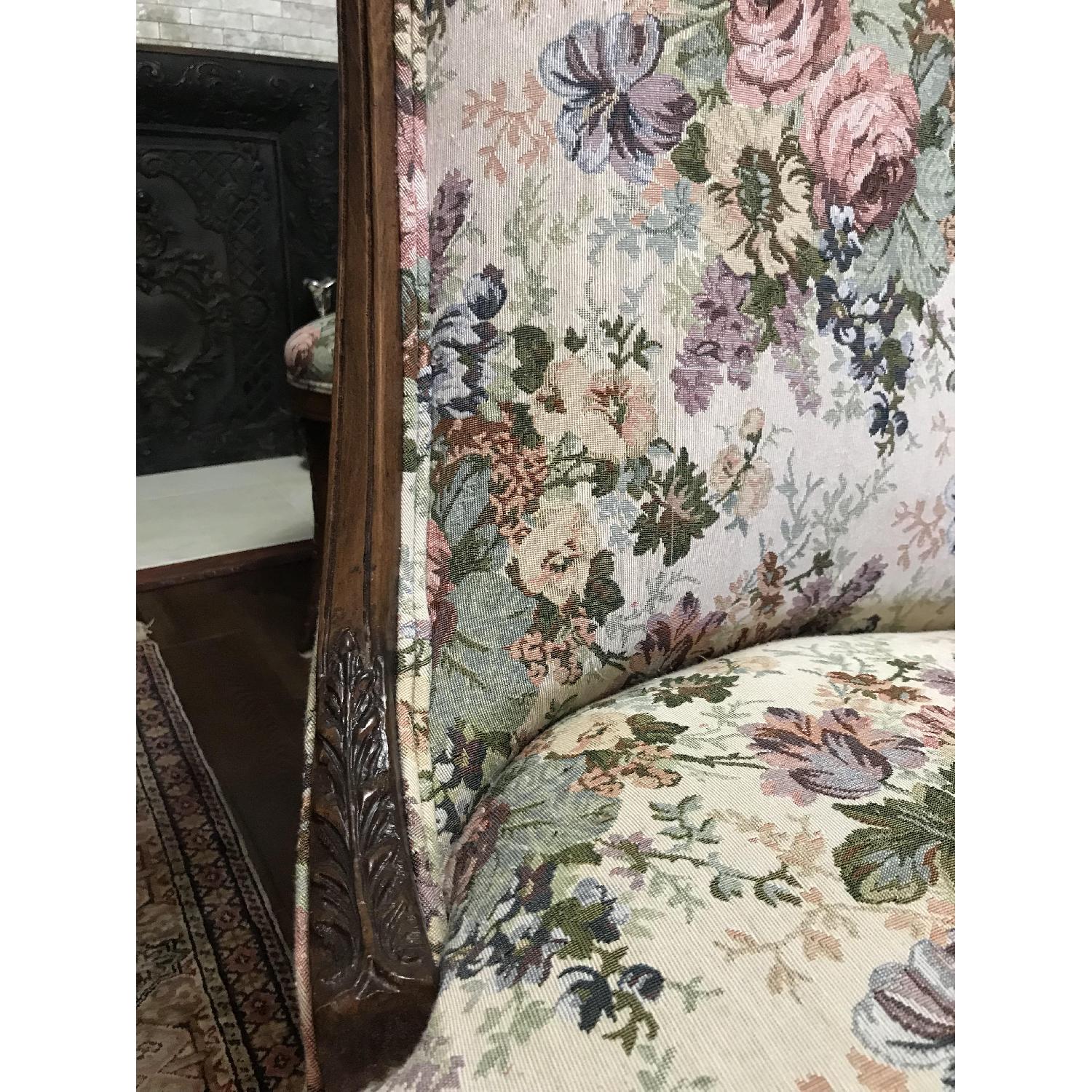 Victorian-Style Walnut Bow & Ribbon Parlor Chair - image-7