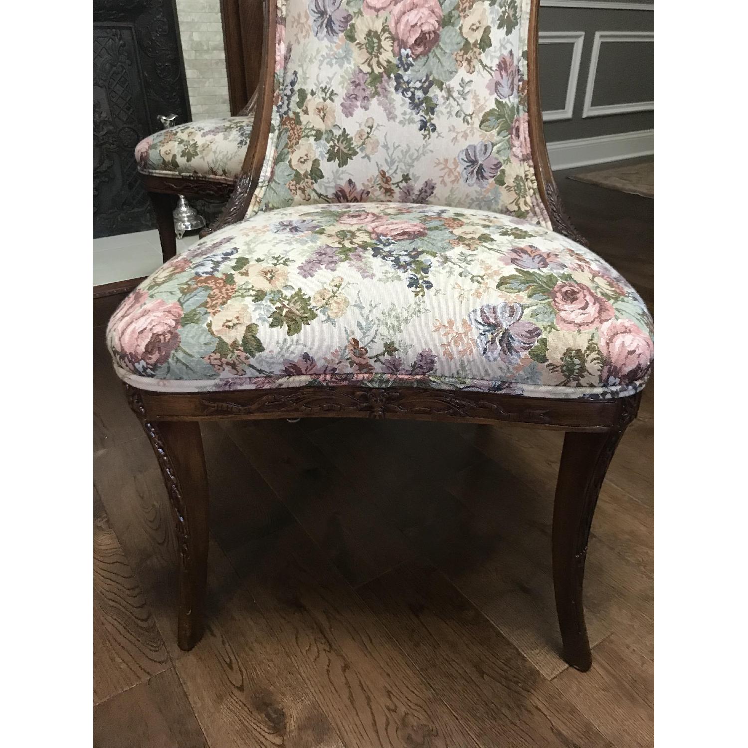Victorian-Style Walnut Bow & Ribbon Parlor Chair - image-8