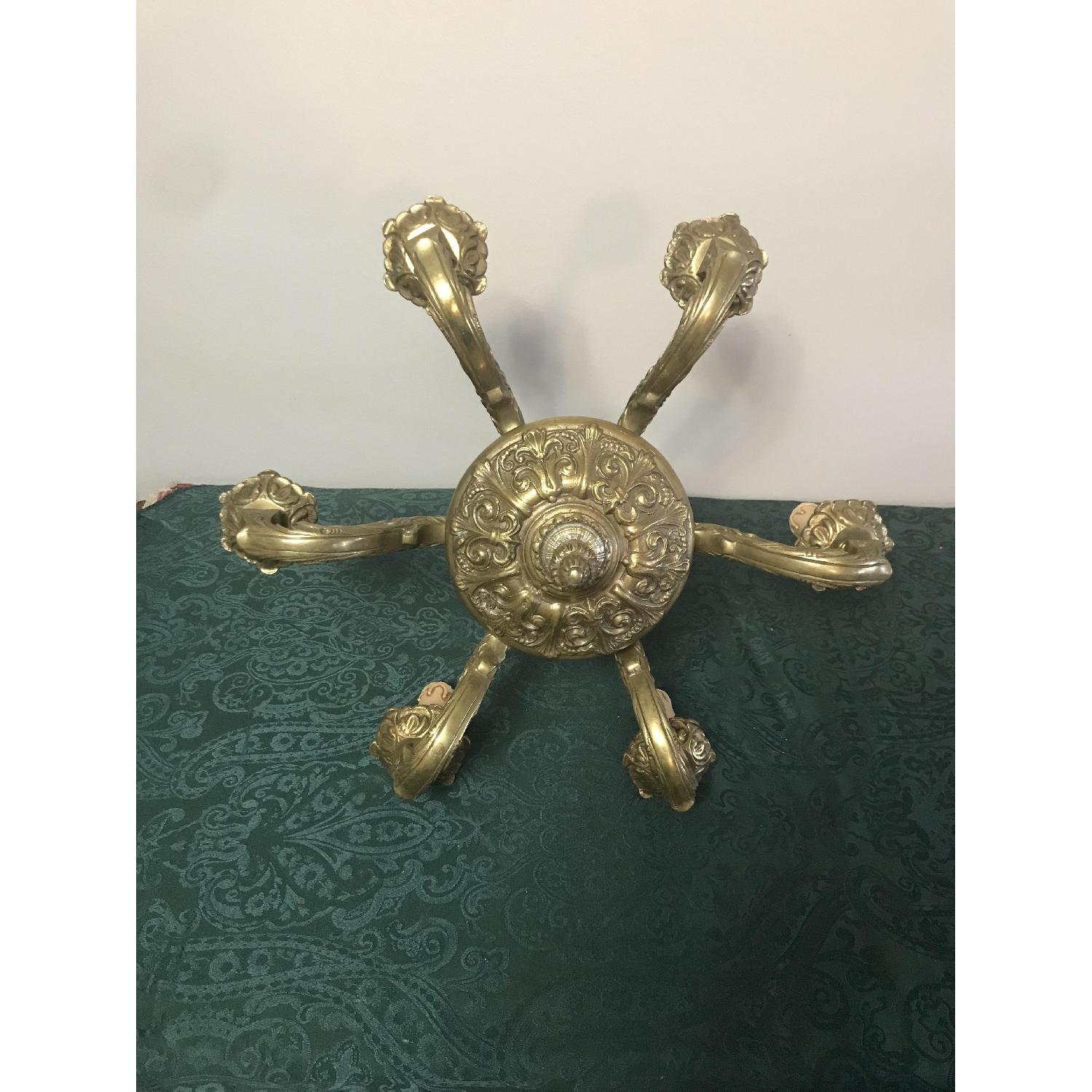 Antique French Five-Arm Solid Bronze Chandelier - image-3