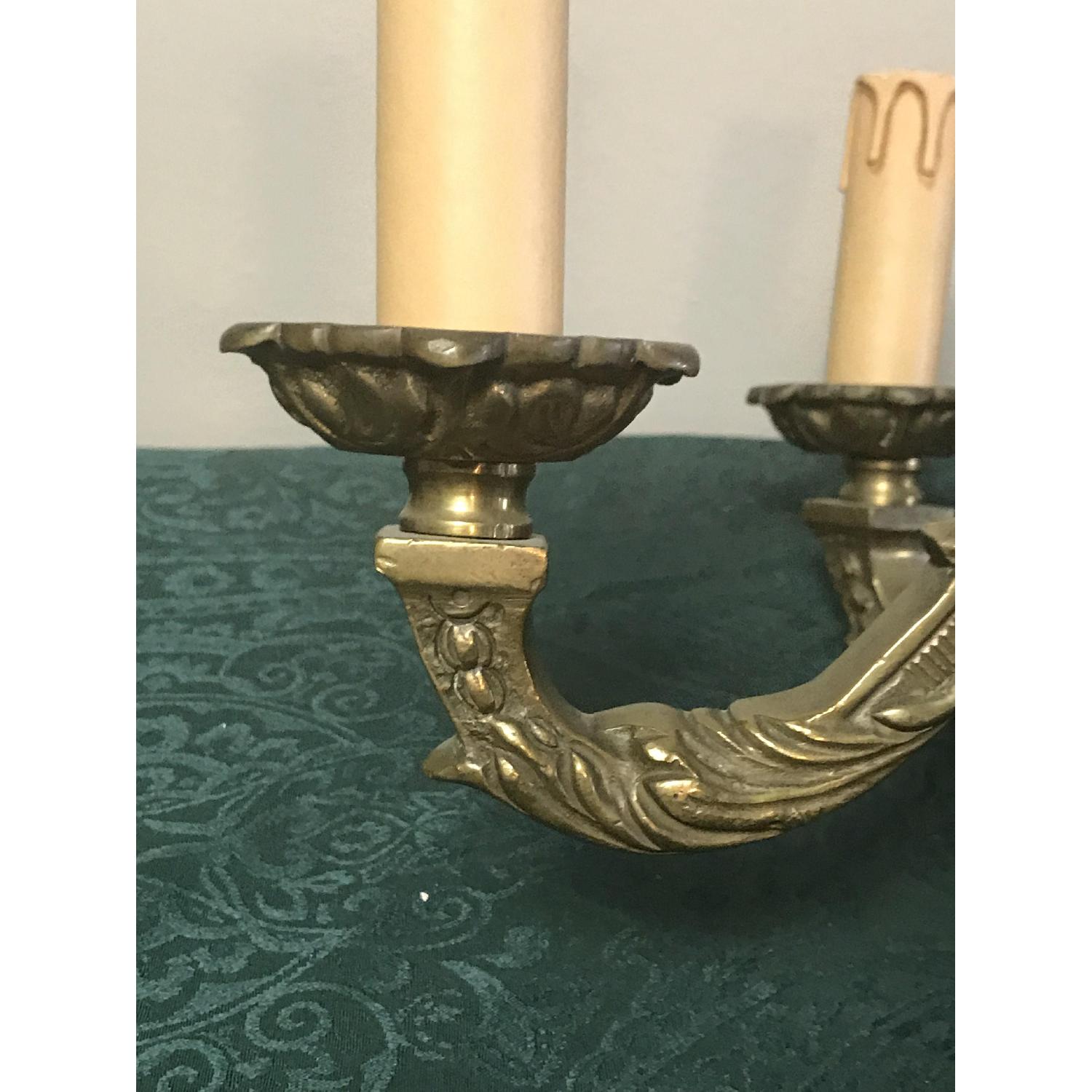 Antique French Five-Arm Solid Bronze Chandelier - image-4