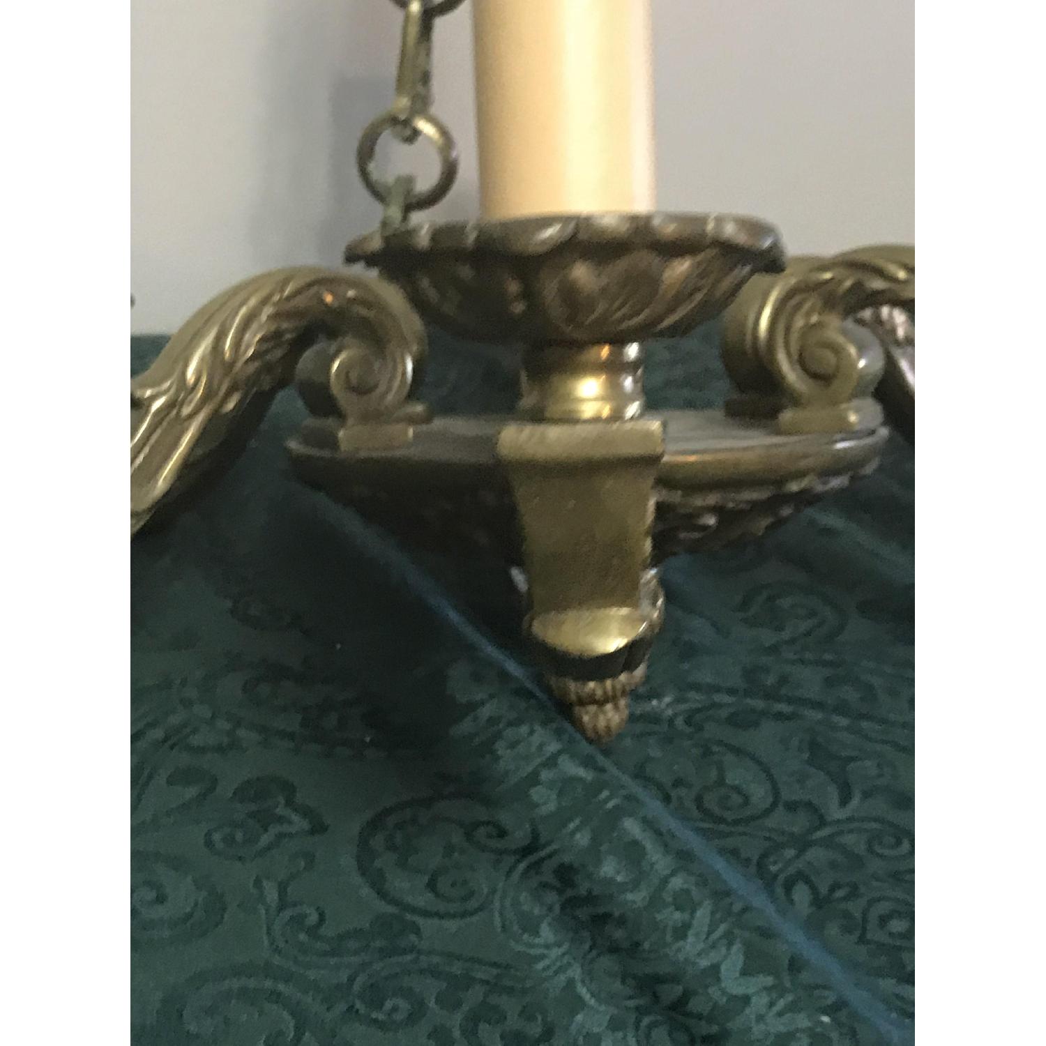 Antique French Five-Arm Solid Bronze Chandelier - image-6