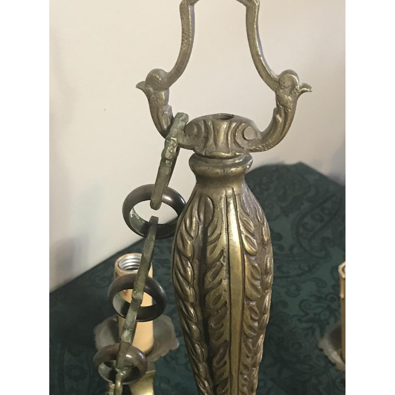 Antique French Five-Arm Solid Bronze Chandelier - image-7
