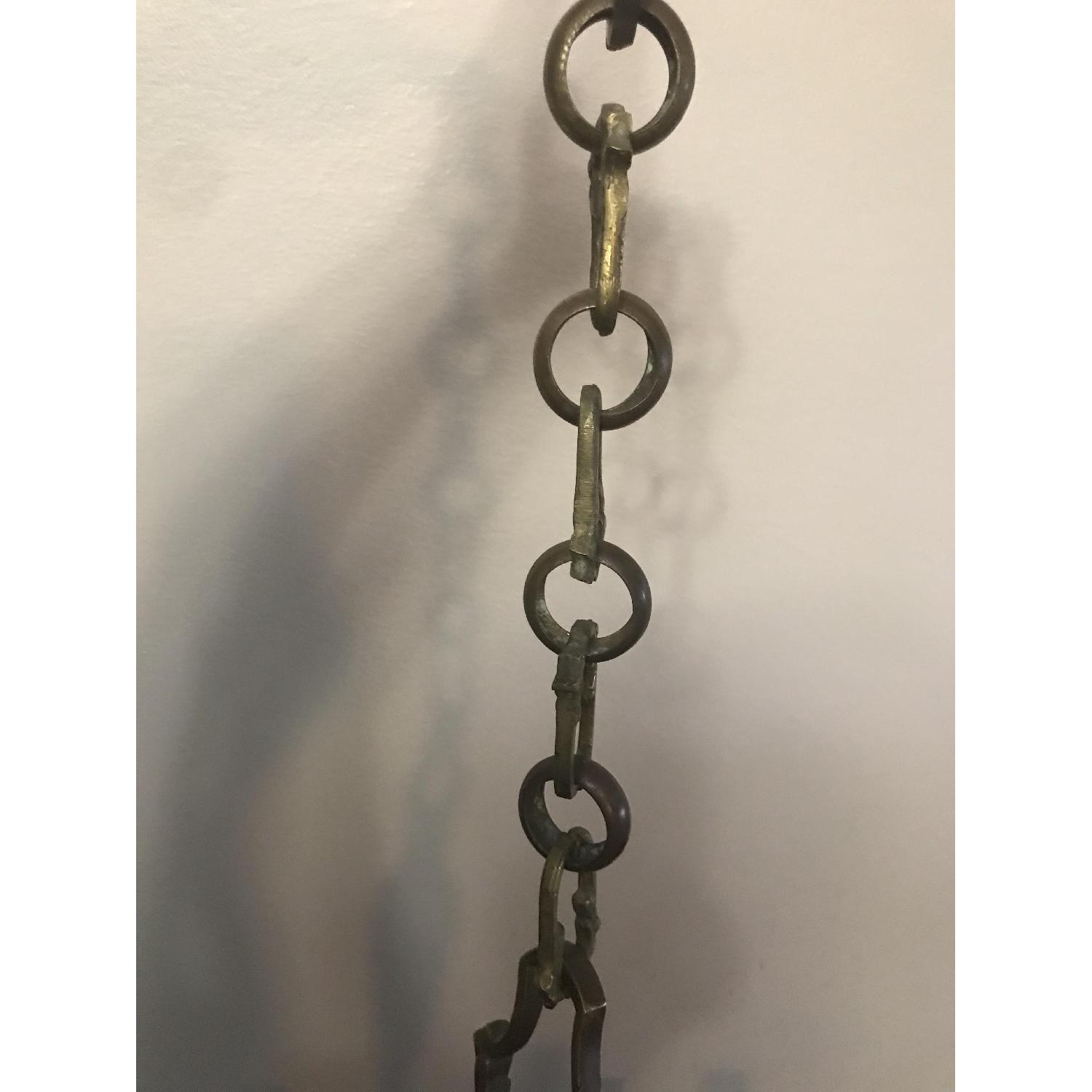 Antique French Five-Arm Solid Bronze Chandelier - image-8