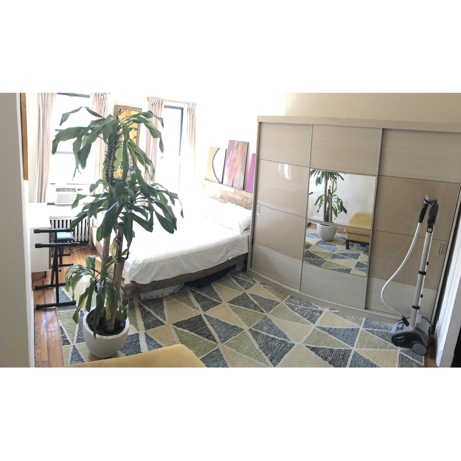 West Elm Dotted Triangles Blue Lagoon Wool Rug - image-1