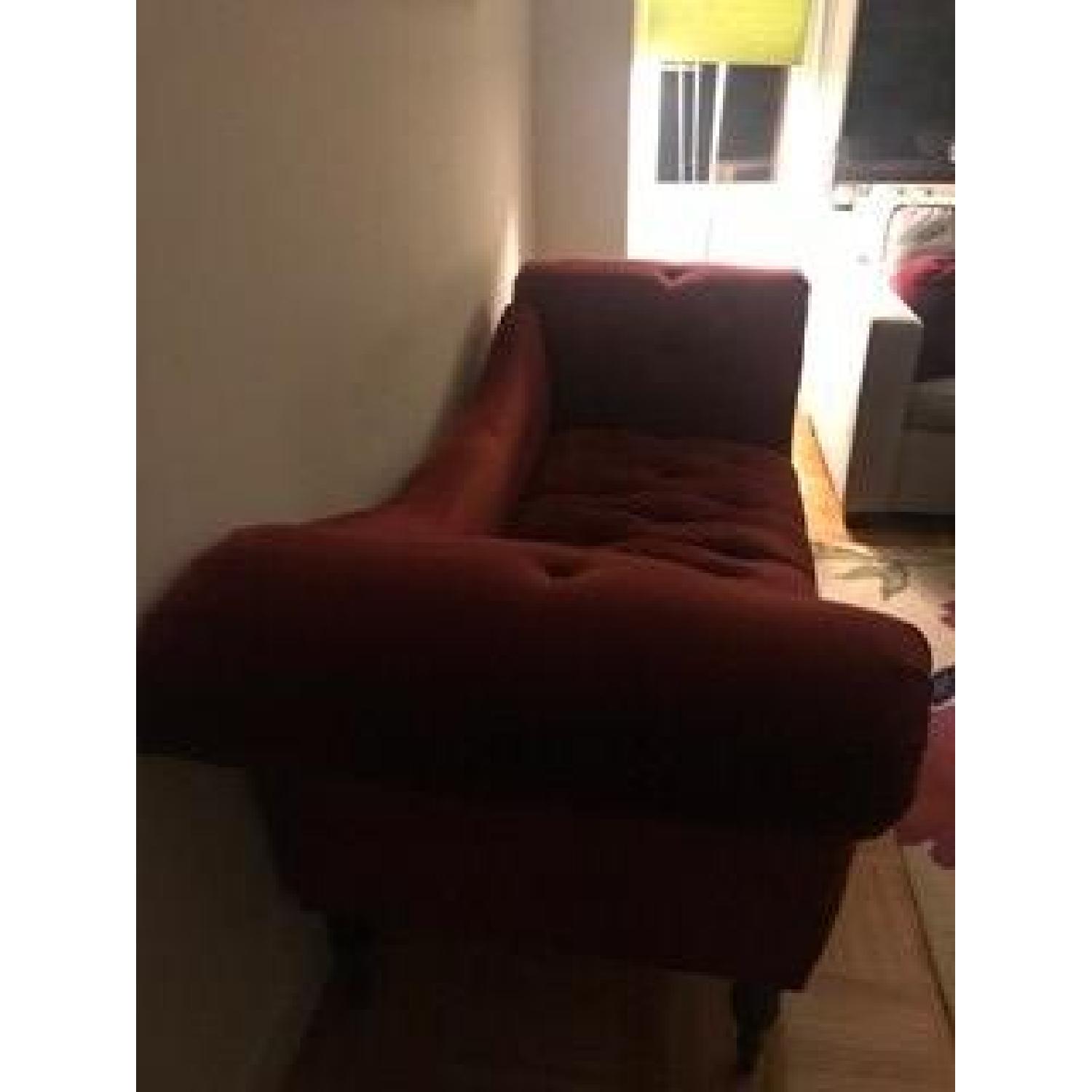 Berry Suede Chaise Lounge - image-3