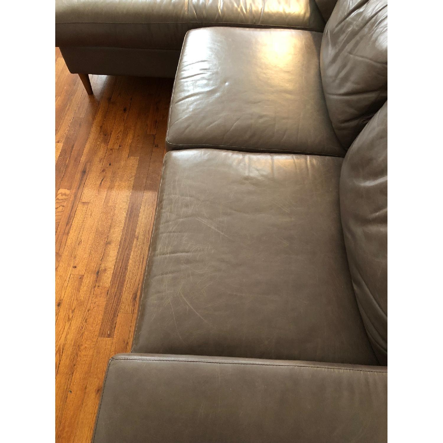 West Elm Leather 2Piece Chaise Sectional Sofa AptDeco