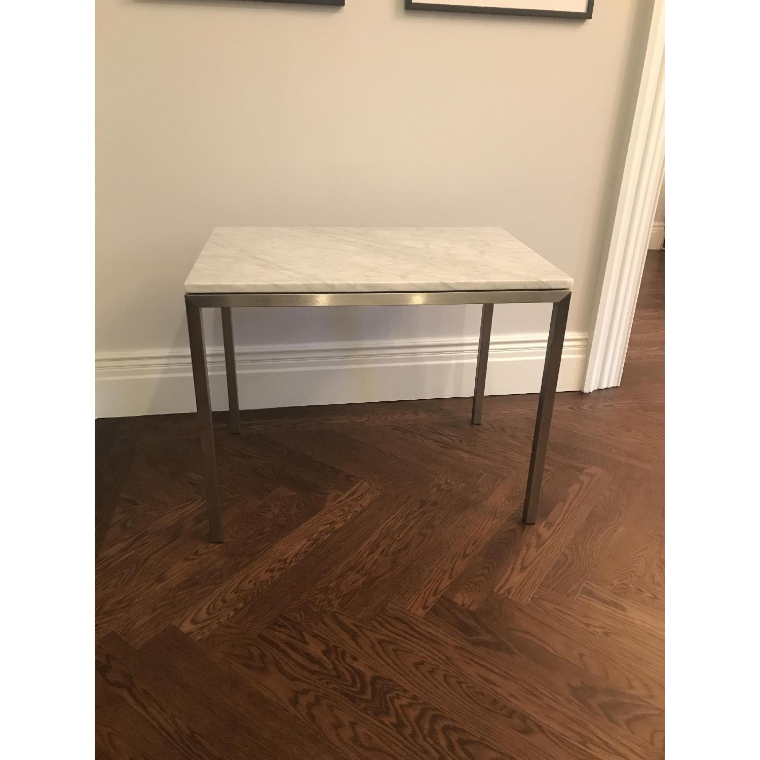 Room & Board Portica End Table w/ White Venatino Marble Top - image-1