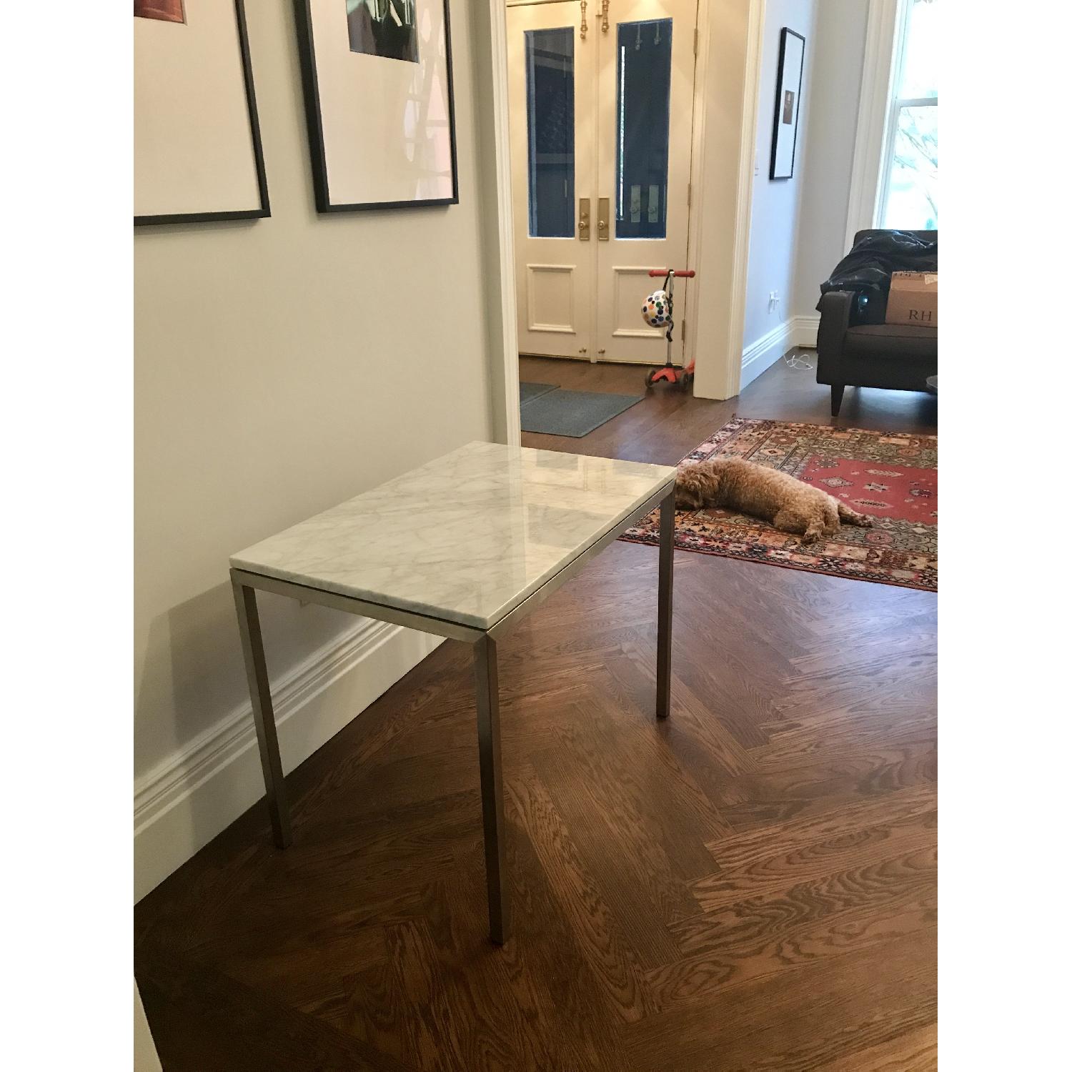 Room & Board Portica End Table w/ White Venatino Marble Top - image-3