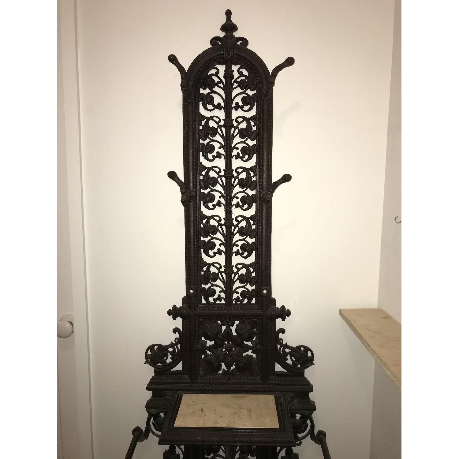 Vintage Cast Iron Hall Tree/Coat Rack - image-2