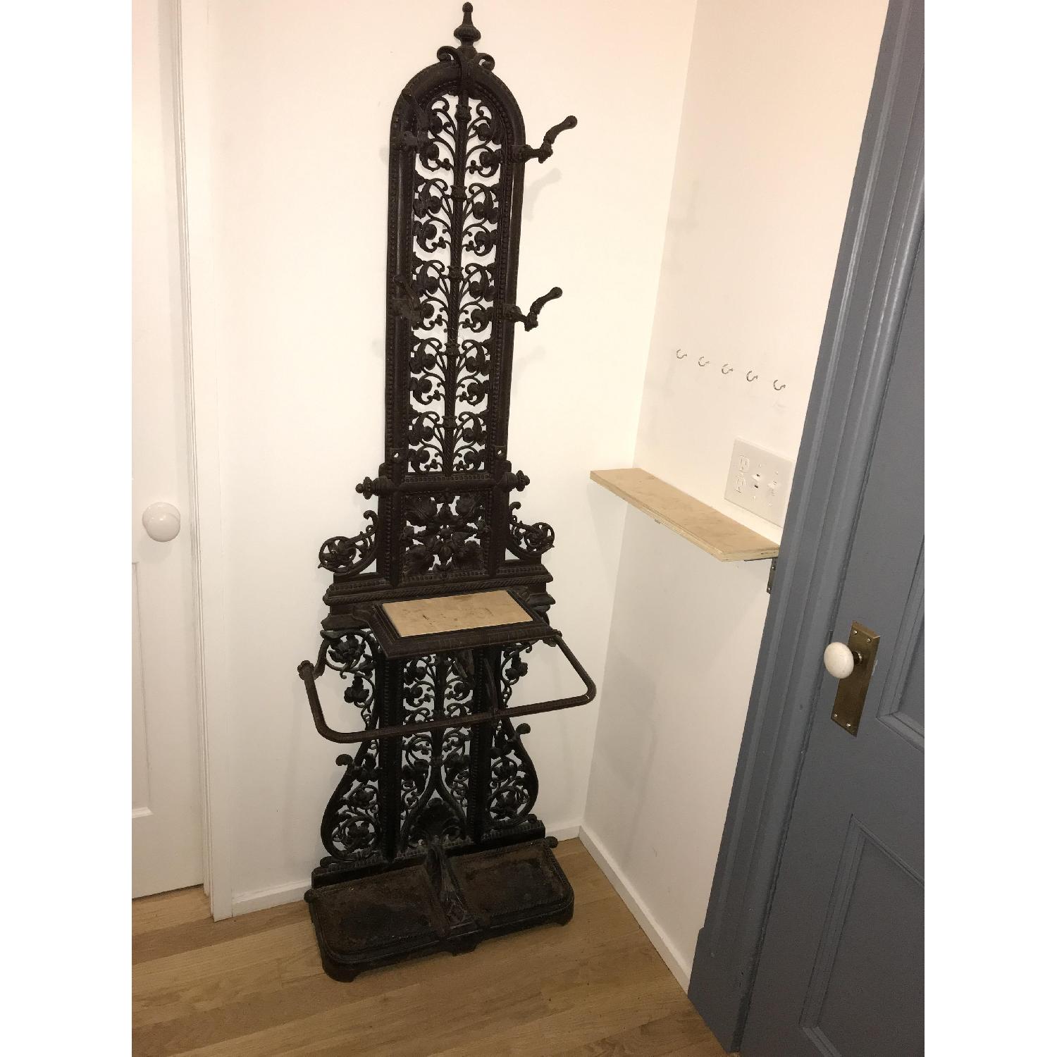 Vintage Cast Iron Hall Tree/Coat Rack - image-3