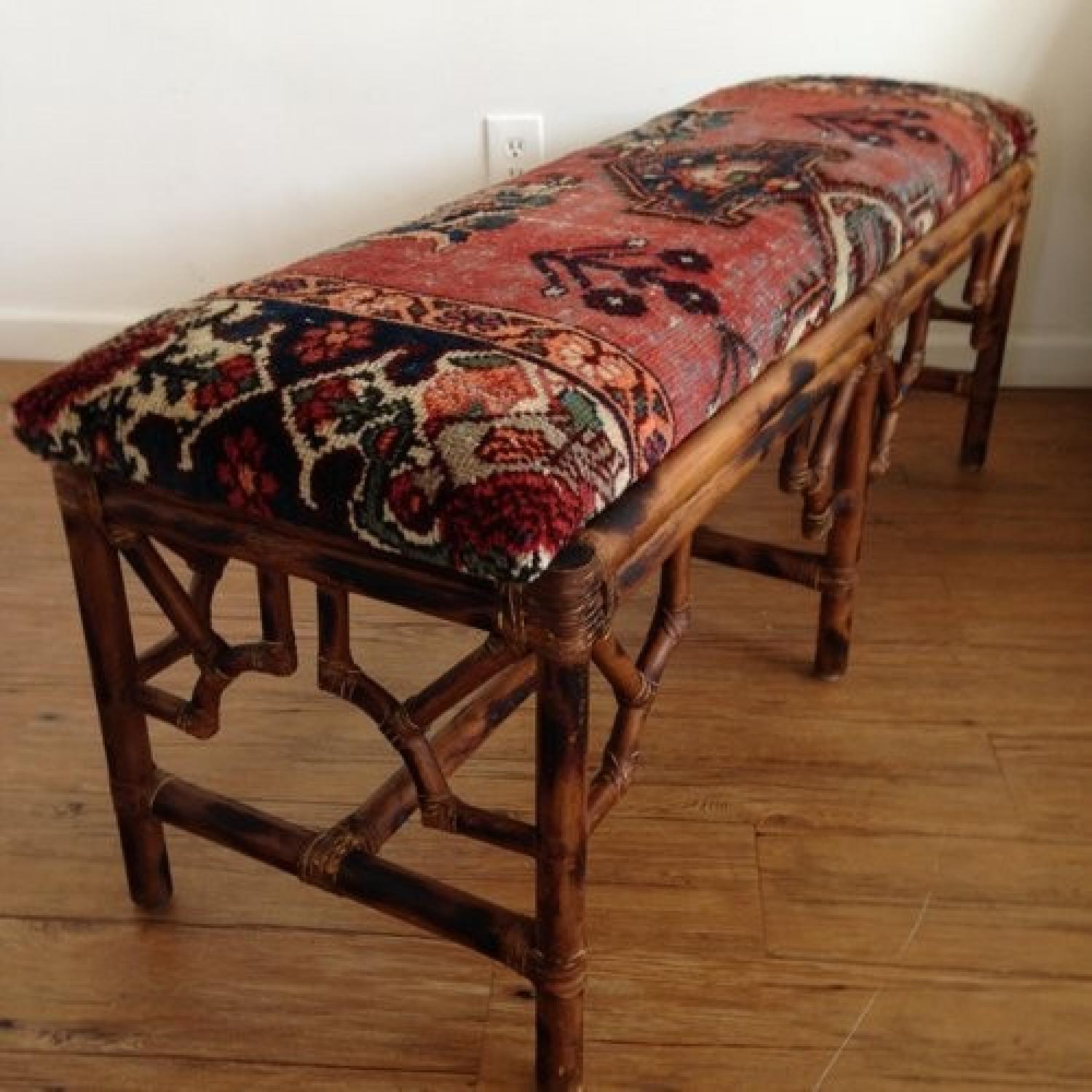 Vintage Persian Rug Bench - image-1