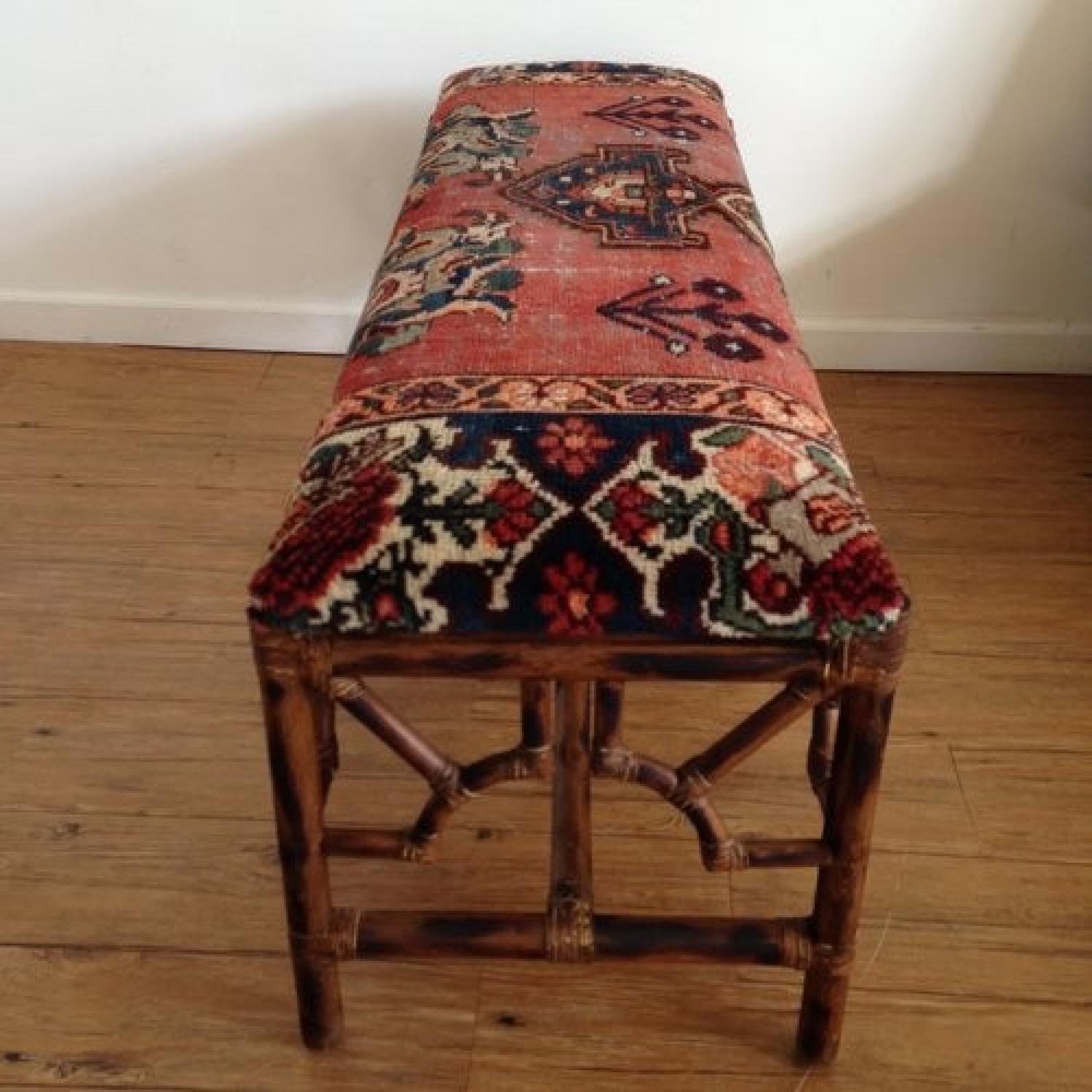Vintage Persian Rug Bench - image-3