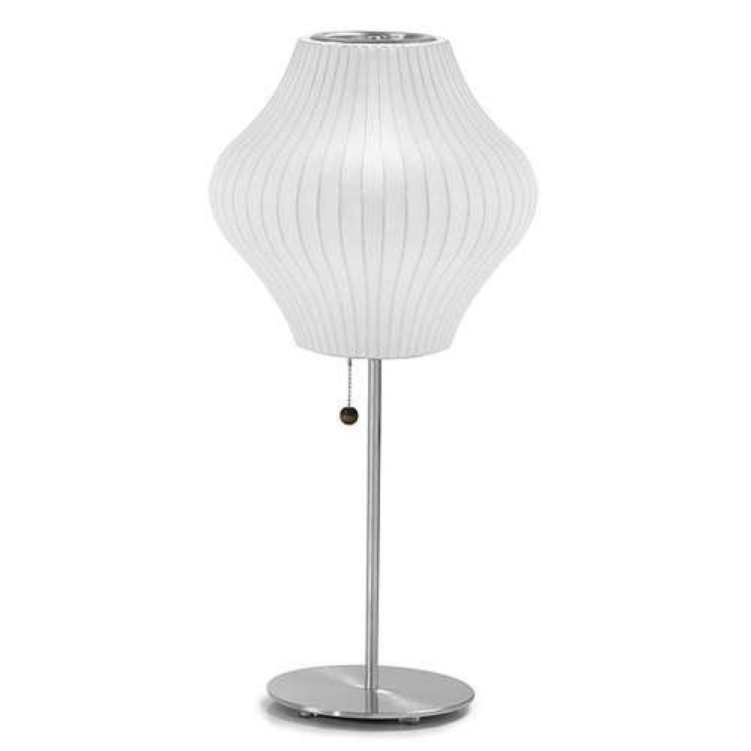 George Nelson Bubble Lotus Pear Table Lamp w/ Nickel Base - image-0
