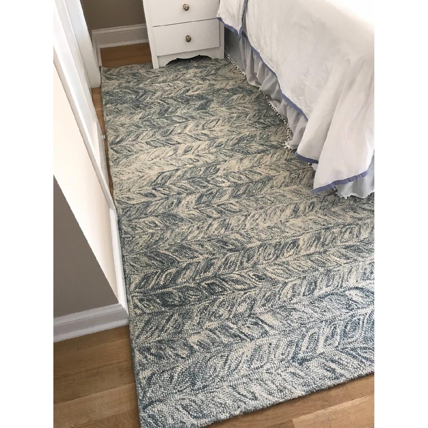 West Elm Vines Blue Lagoon Wool Rug AptDeco