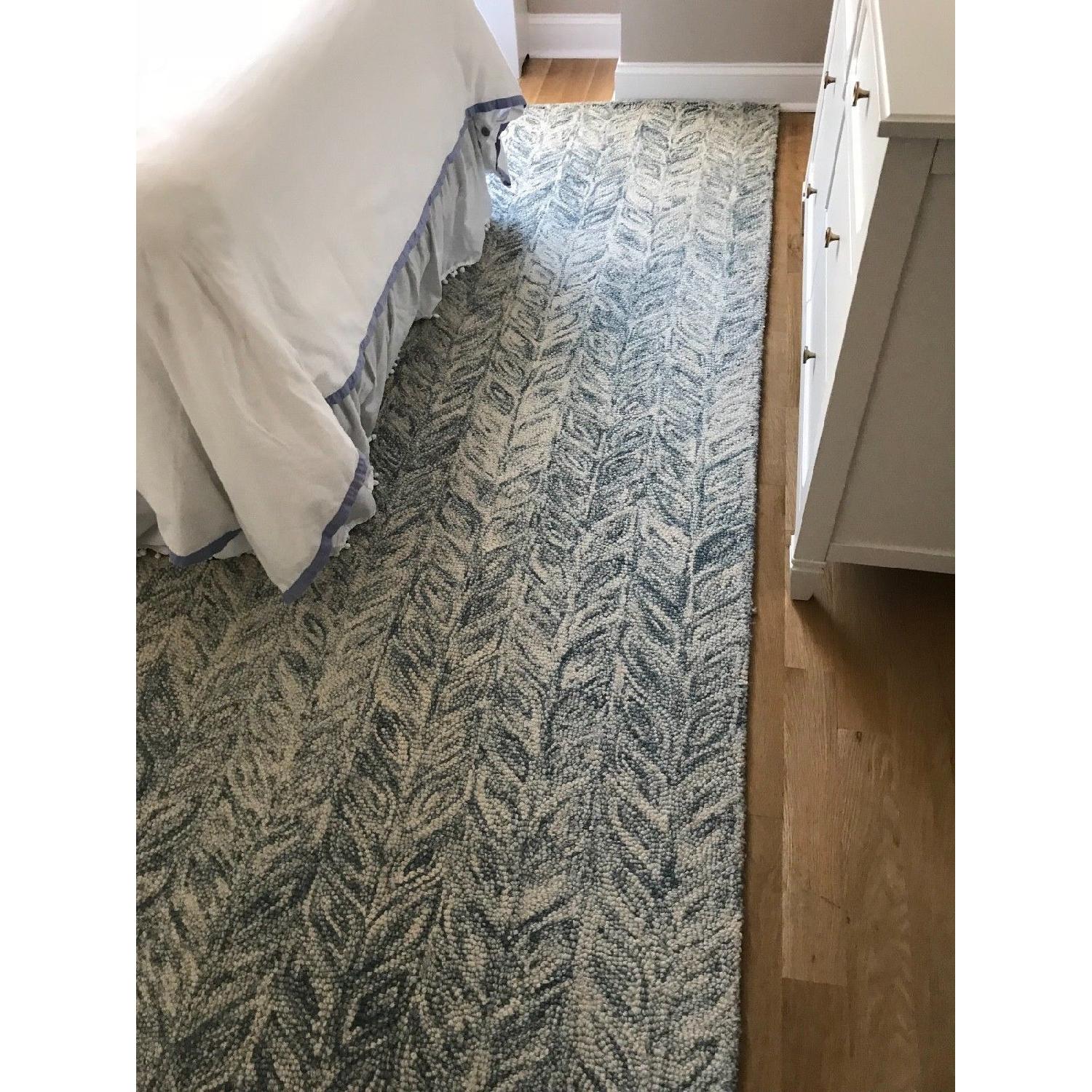West Elm Vines Blue Lagoon Wool Rug AptDeco
