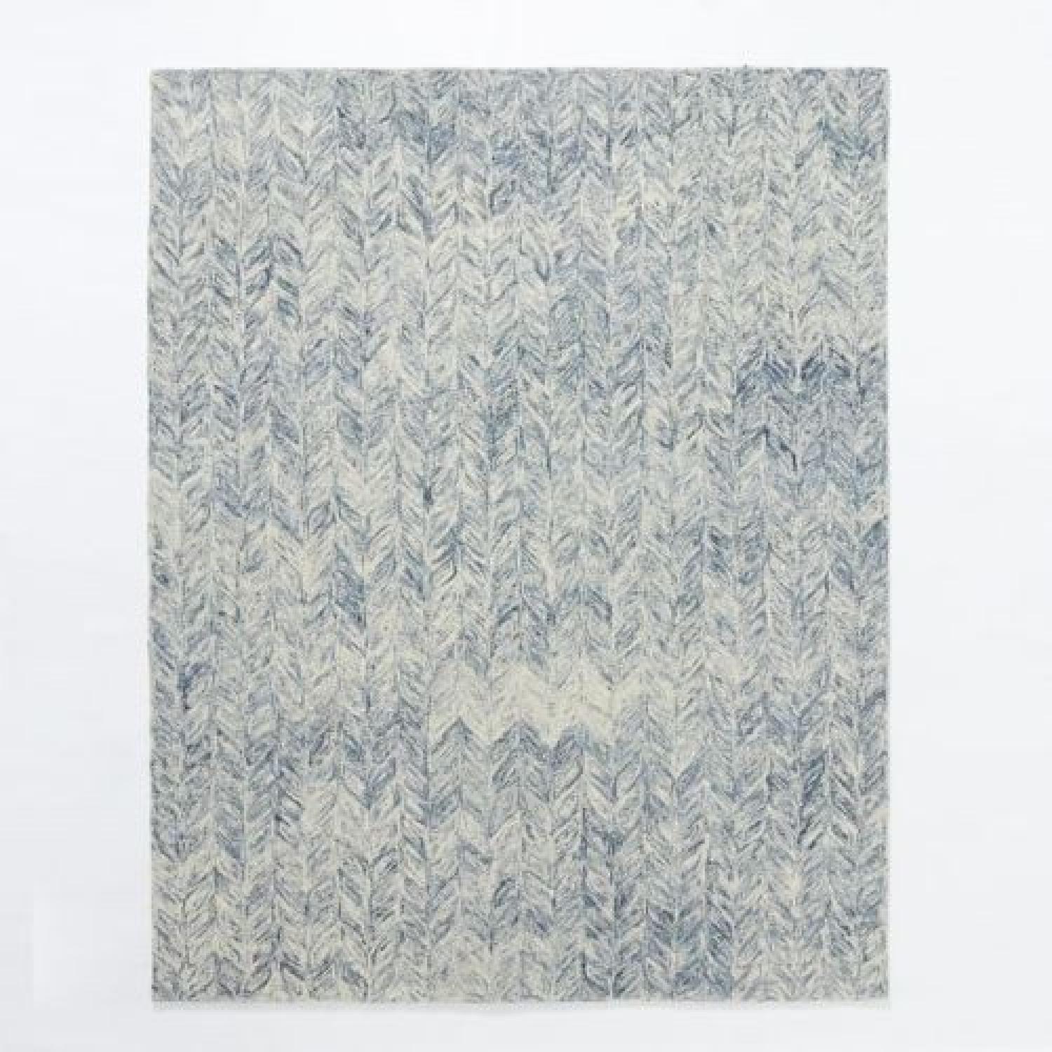 West Elm Vines Blue Lagoon Wool Rug AptDeco