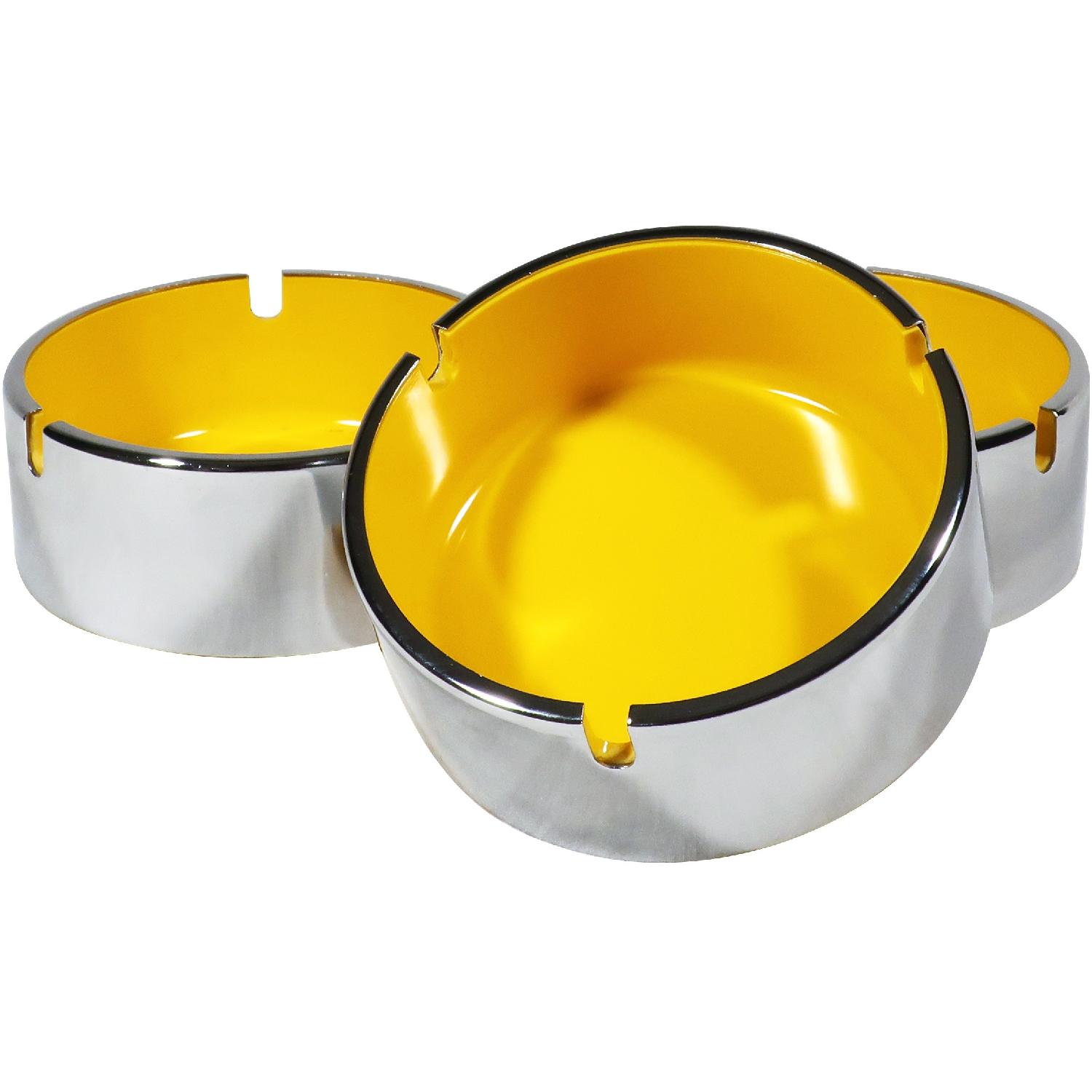 Isamu Kenmochi Yellow & Chrome Ashtray - image-2