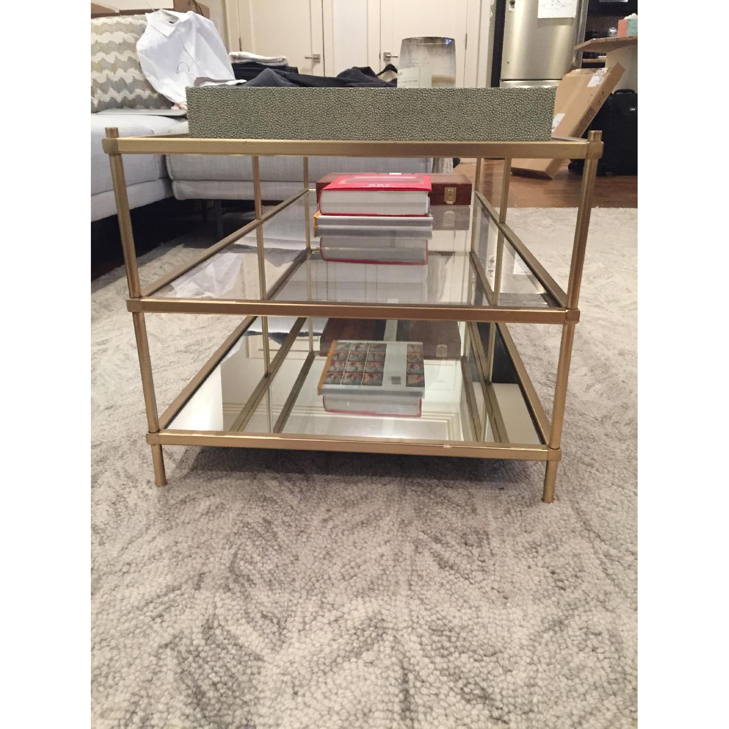 West Elm Glass & Brass Coffee Table AptDeco
