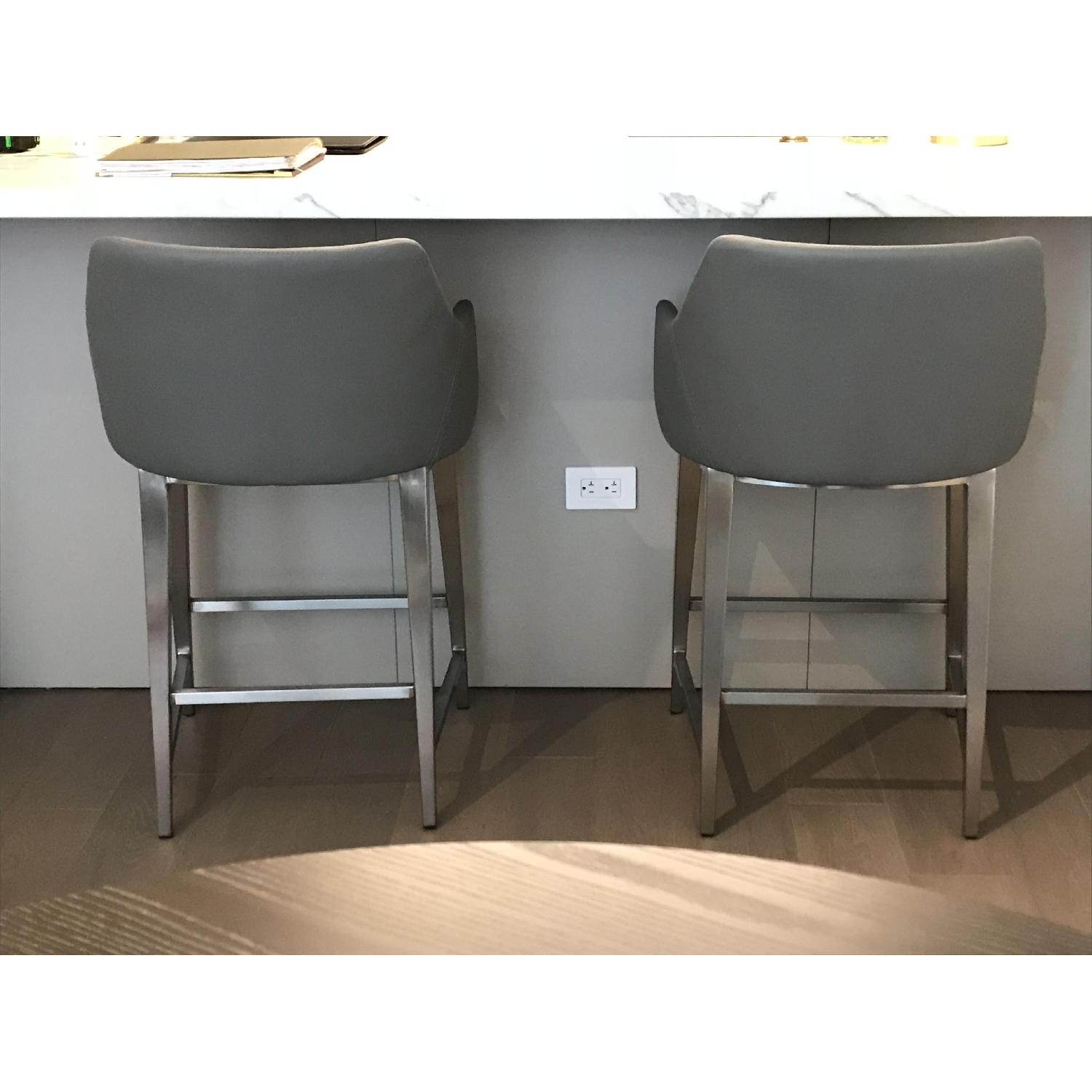 Mecox Swank Quilted Leather Counter Stool - image-1