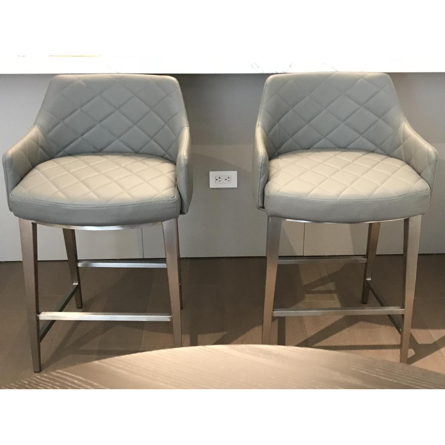 Mecox Swank Quilted Leather Counter Stool - image-3