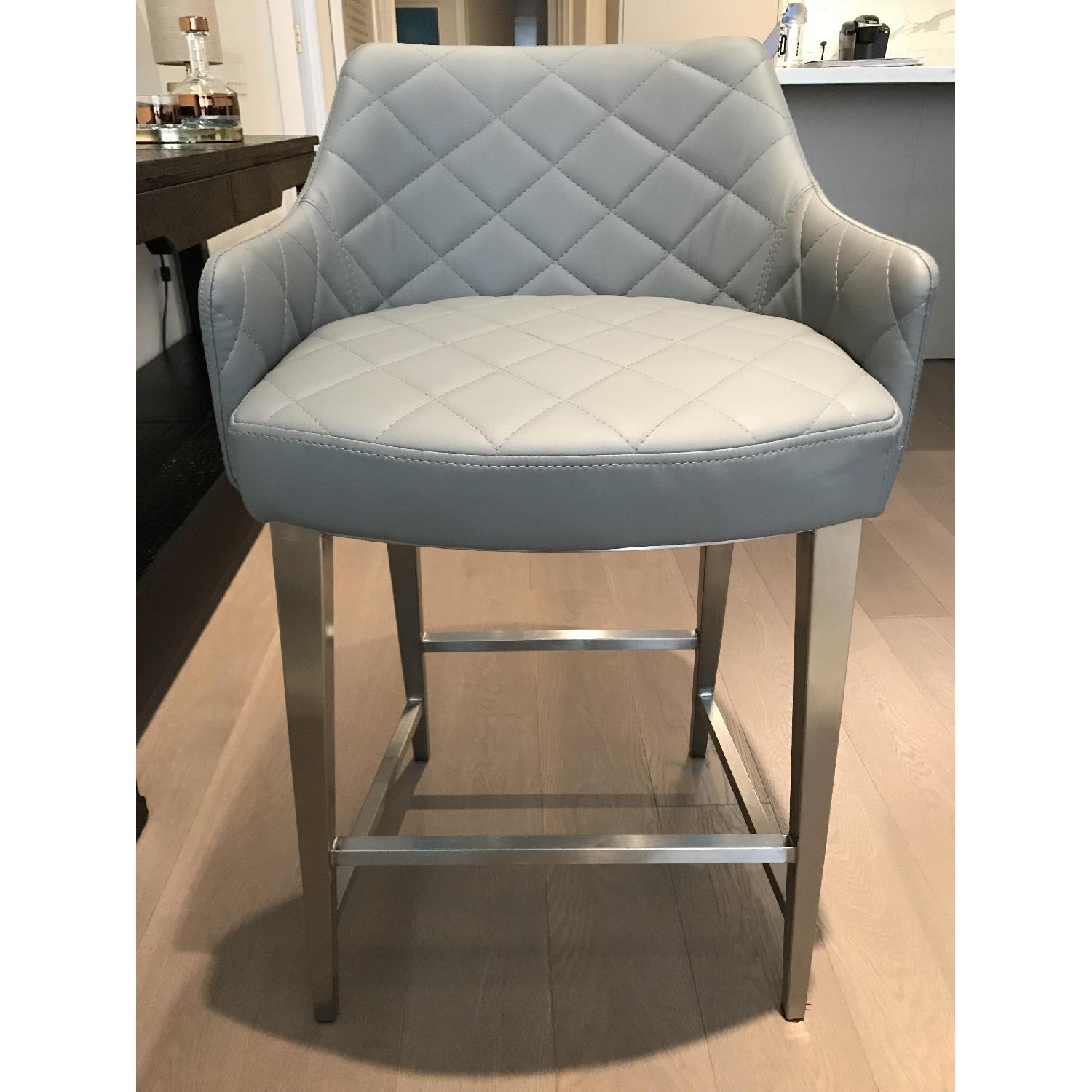 Mecox Swank Quilted Leather Counter Stool - image-4