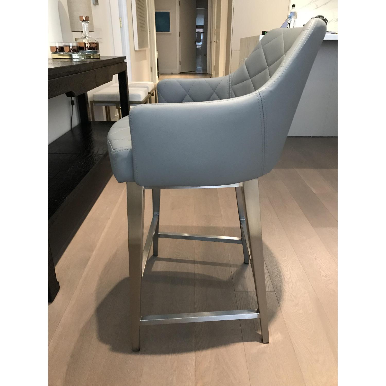 Mecox Swank Quilted Leather Counter Stool - image-5