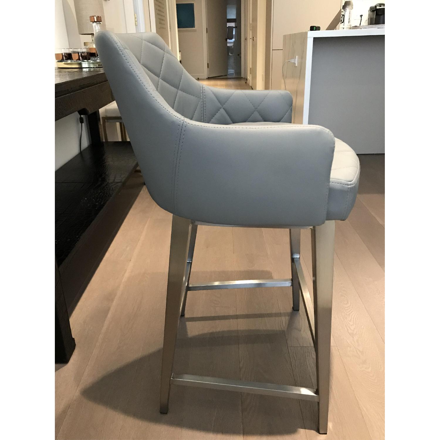 Mecox Swank Quilted Leather Counter Stool - image-6