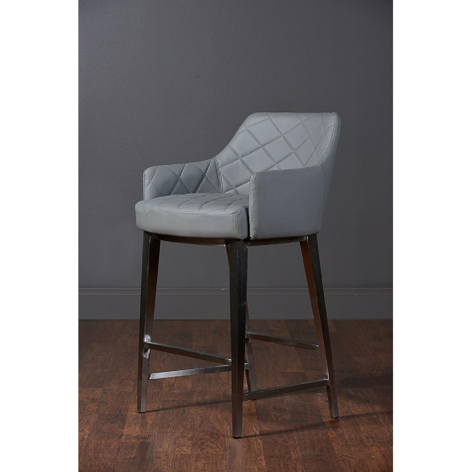 Mecox Swank Quilted Leather Counter Stool - image-7