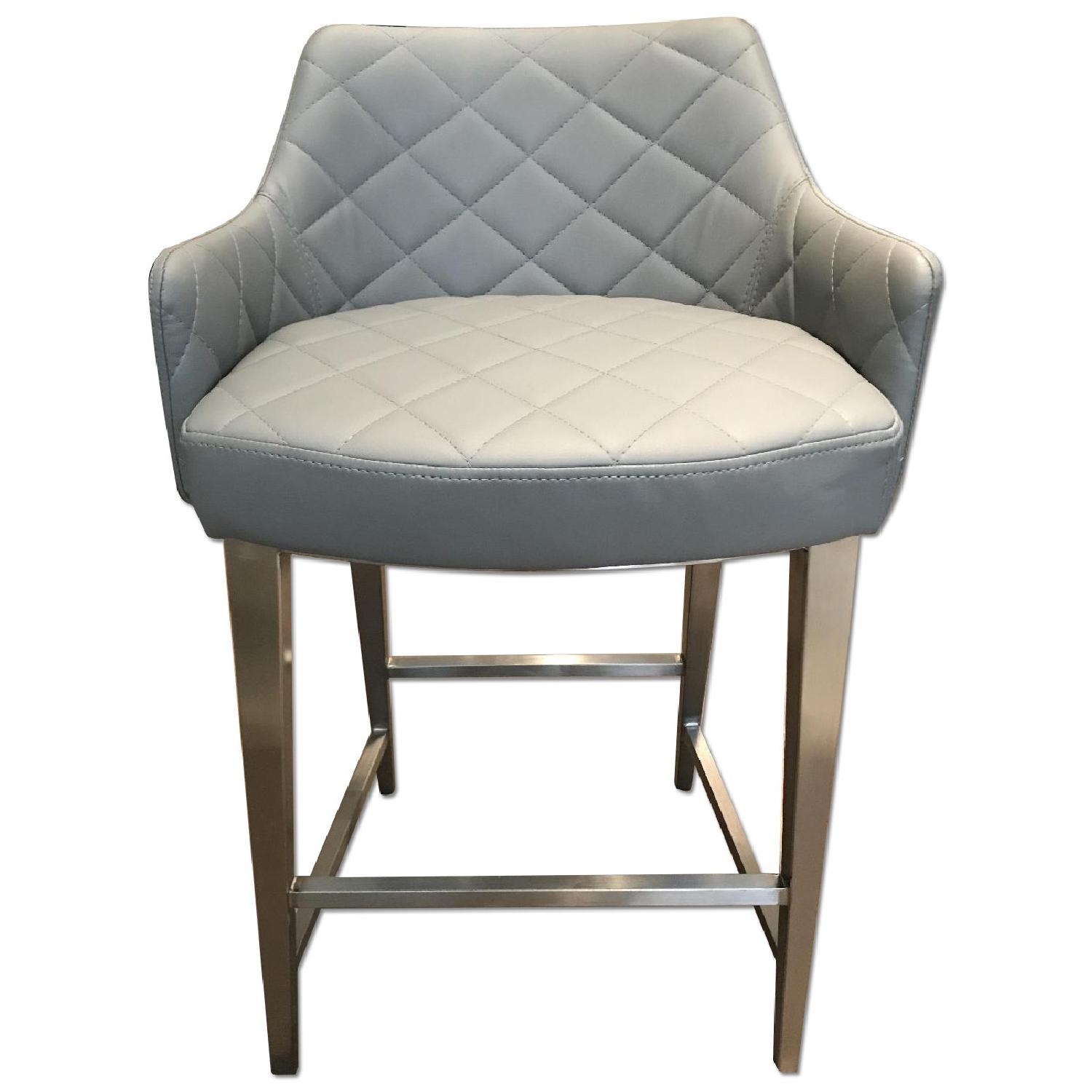 Mecox Swank Quilted Leather Counter Stool AptDeco