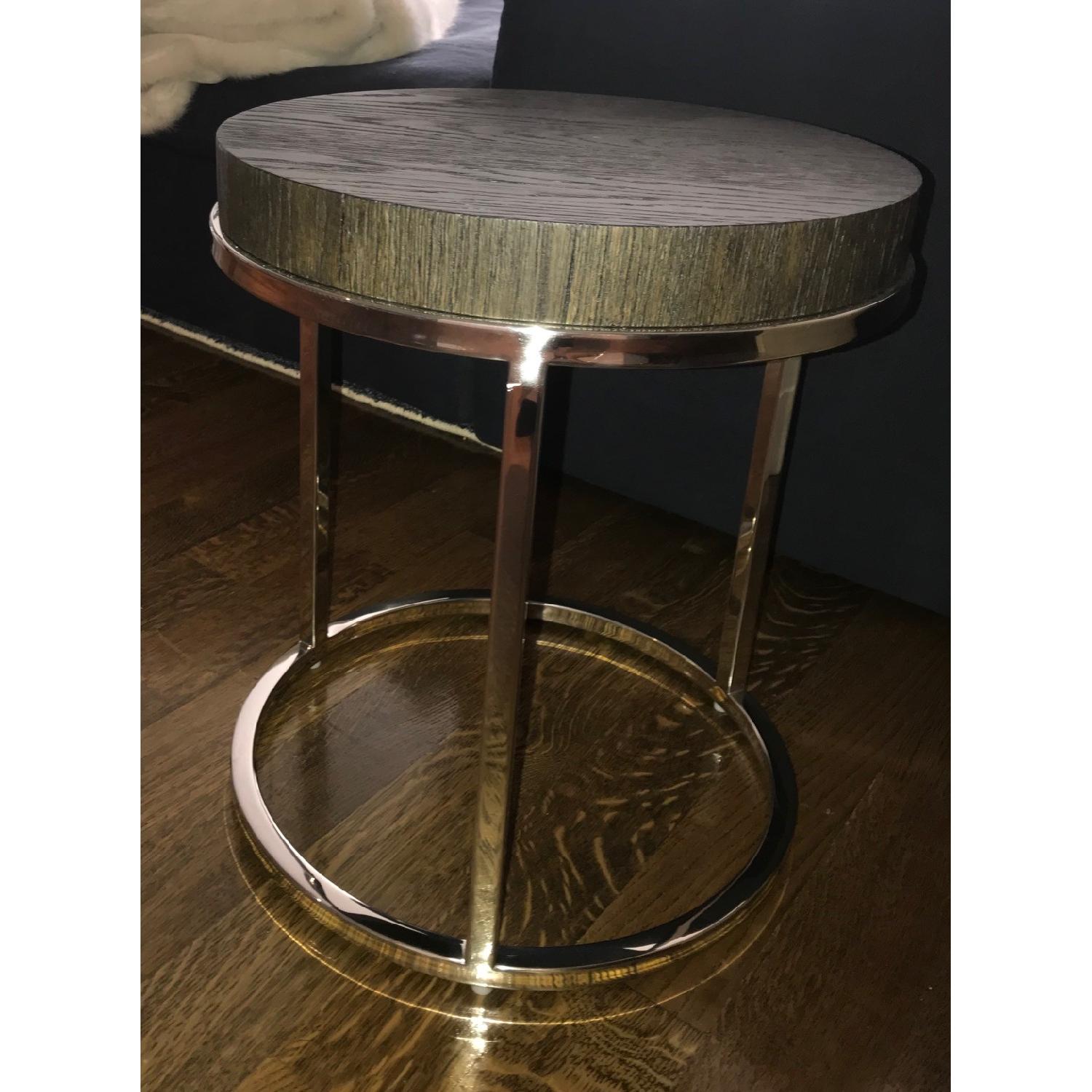 Restoration Hardware Nicholas Oak Round Coffee Table - image-1