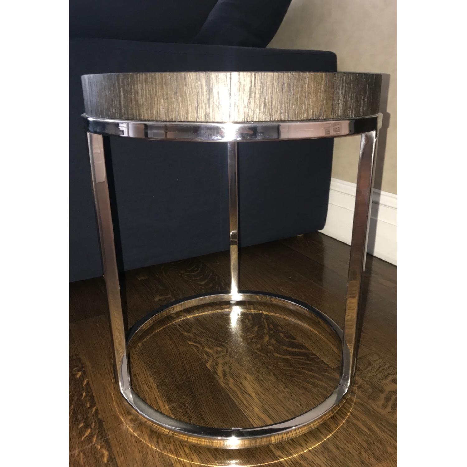 Restoration Hardware Nicholas Oak Round Coffee Table - image-2