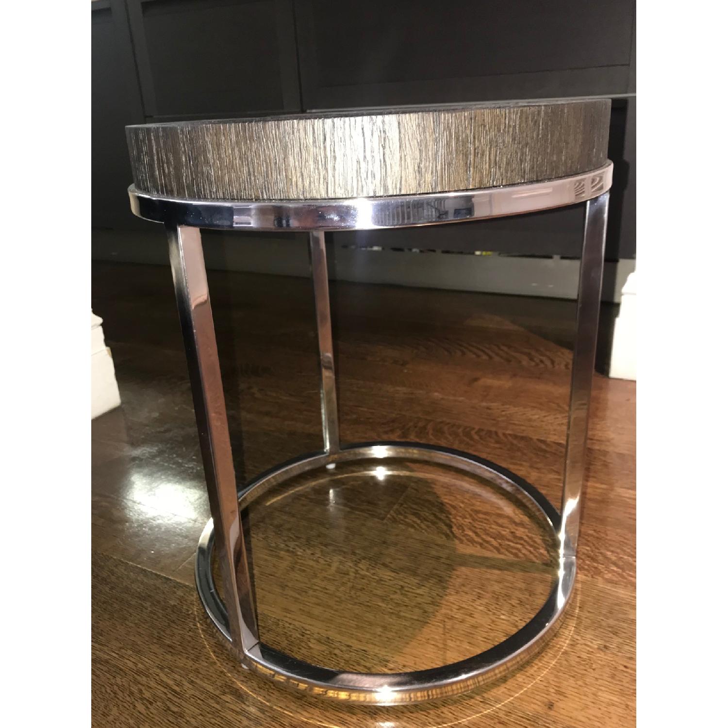 Restoration Hardware Nicholas Oak Round Coffee Table - image-3