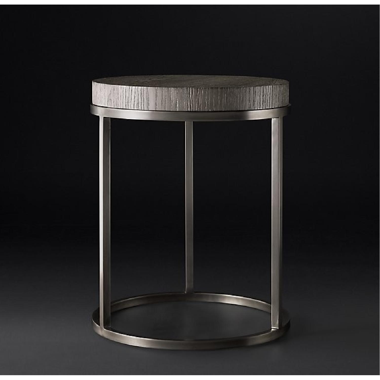 Restoration Hardware Nicholas Oak Round Coffee Table - image-4