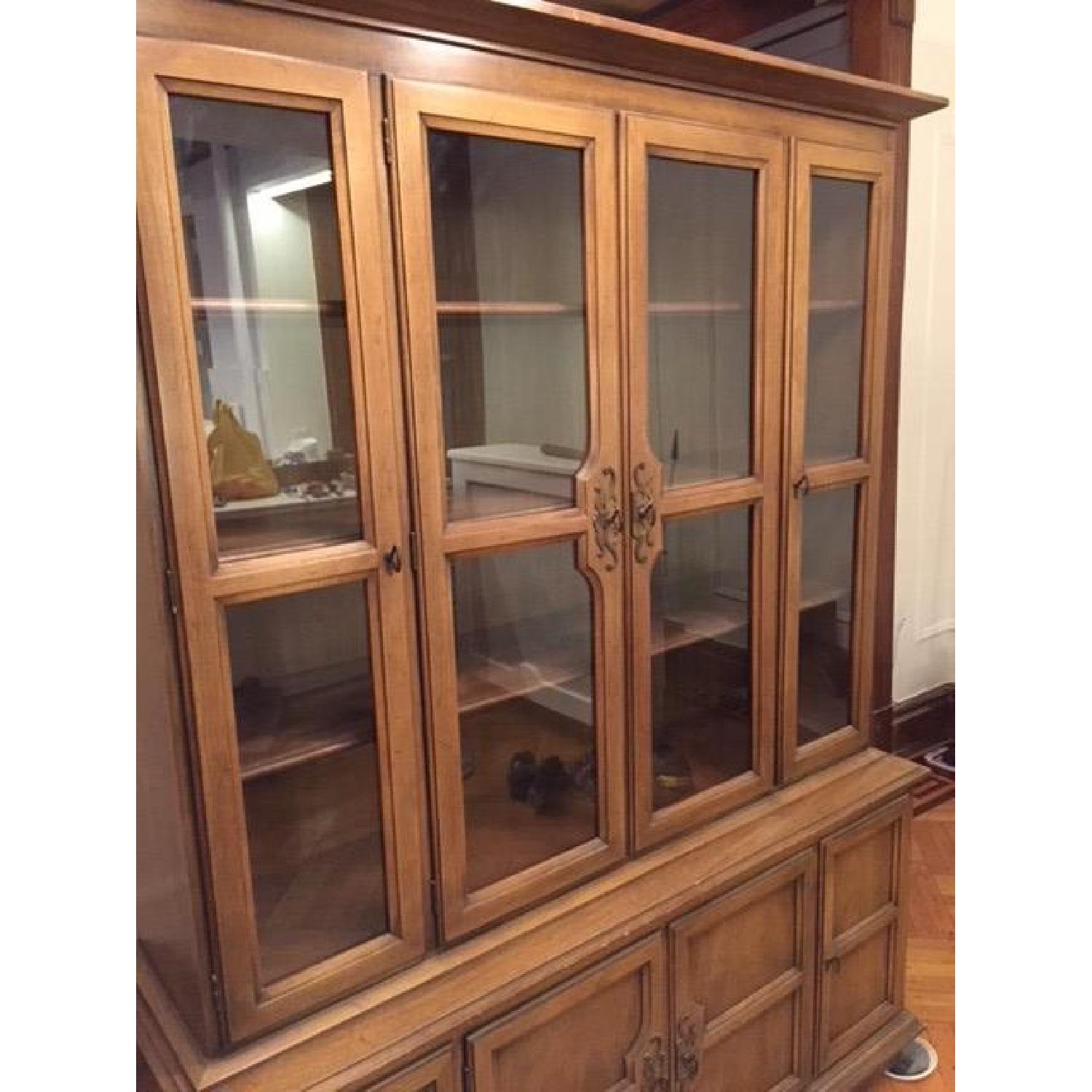 Antique Wood China Cabinet - image-5