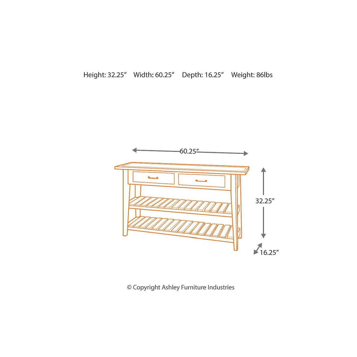 Ashley Furniture Mestler Rustic Brown Sofa Table - image-2