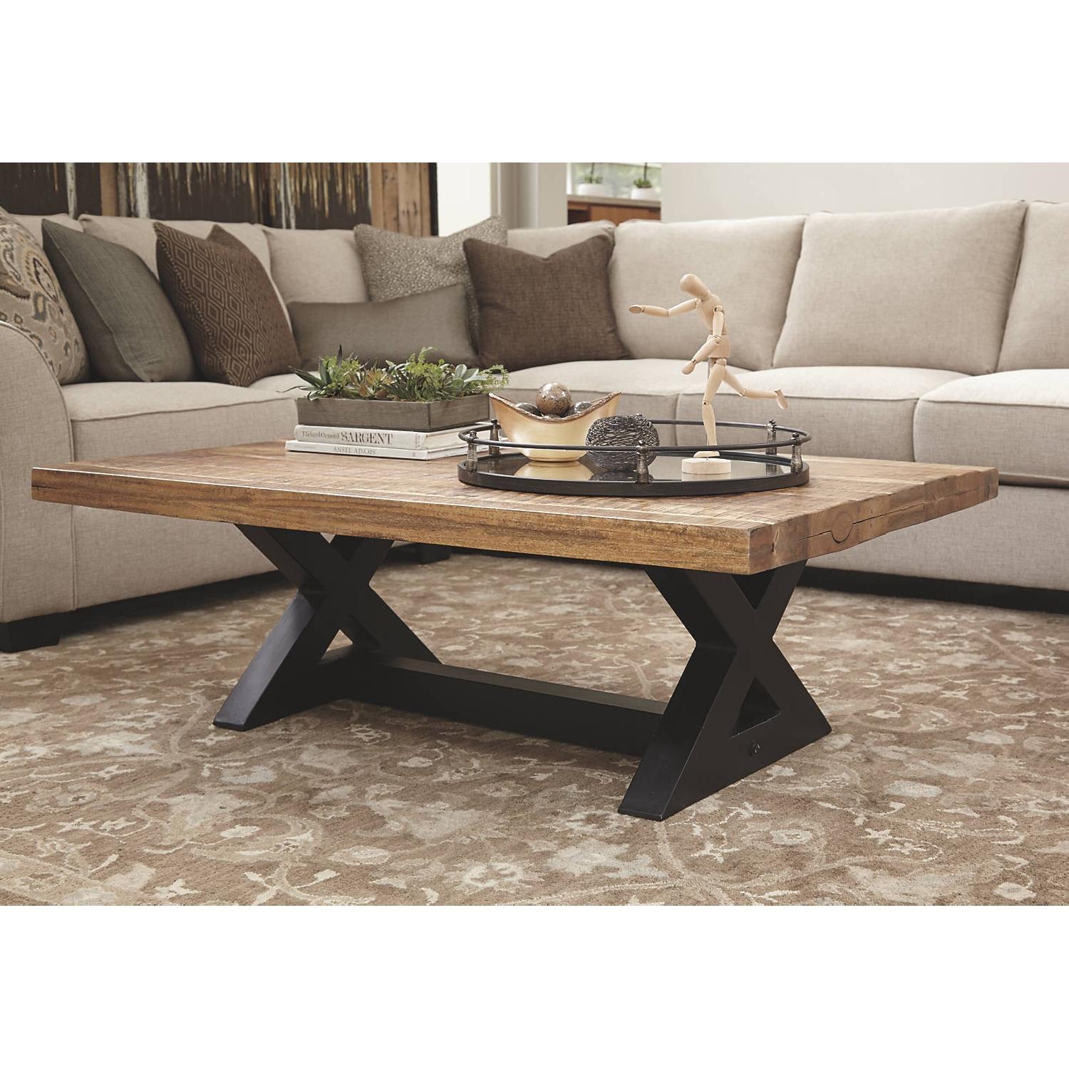 Ashley Furniture Wesling Brown Rectangular Cocktail Table - image-1