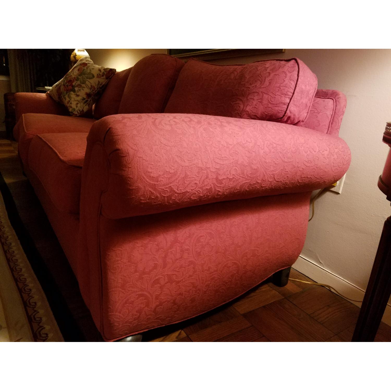 Ethan Allen Red 3 Seater Sofa - image-3