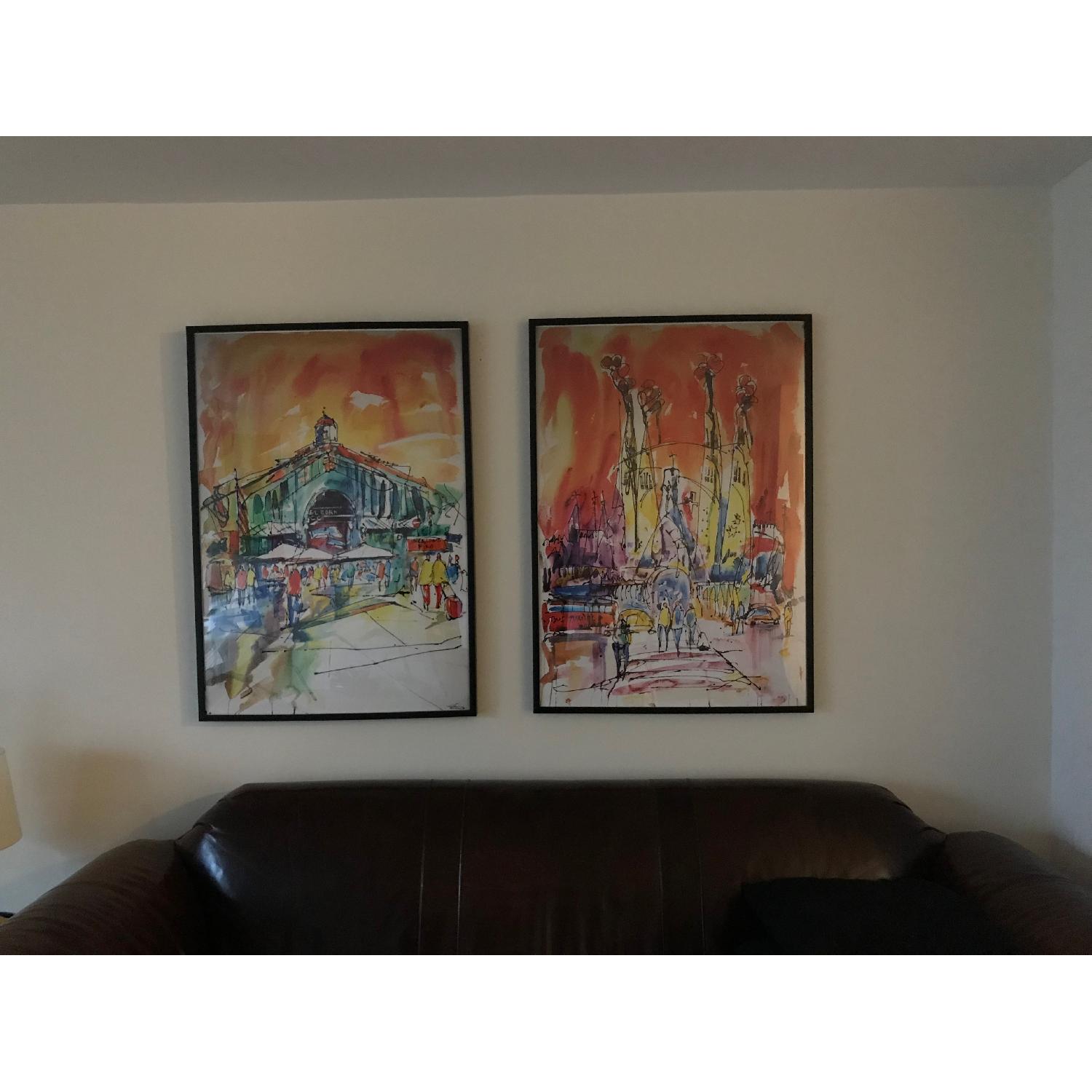 Framed Barcelona Print by Local Spanish Artist - image-1