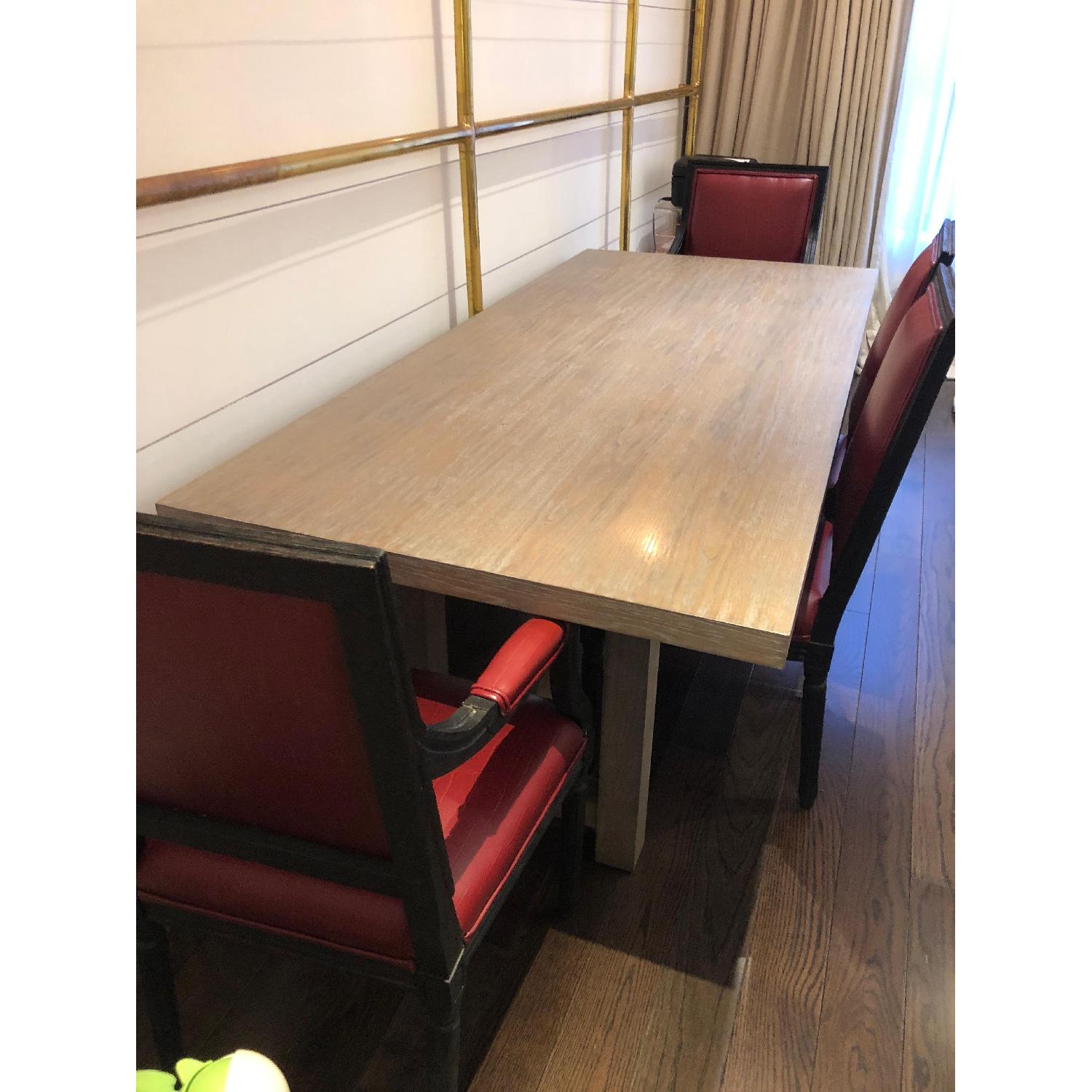 Restoration Hardware Custom Oxblood Leather Dining Arm Chair - image-2