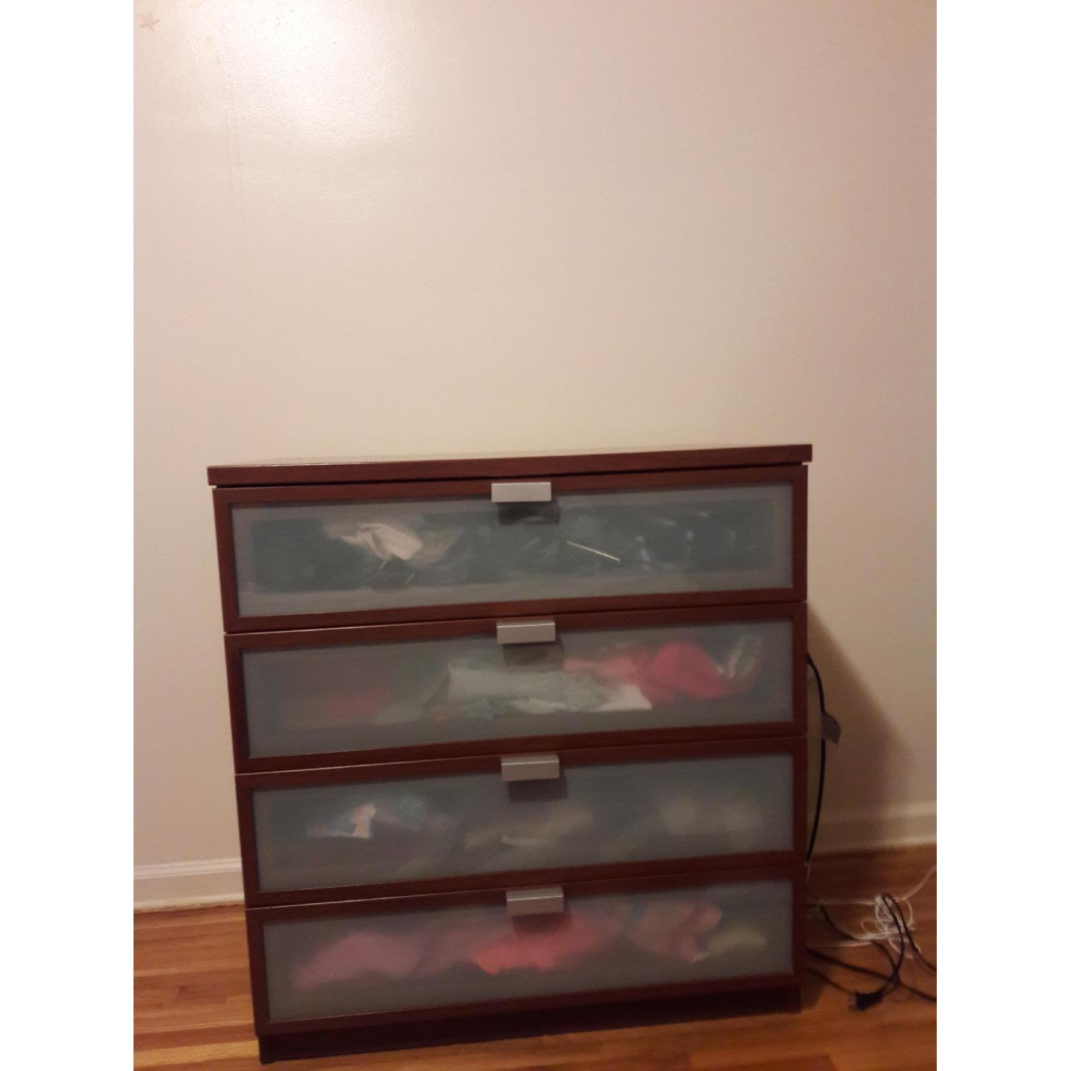 Ikea 4 Drawer Frosted Glass Dresser - image-1