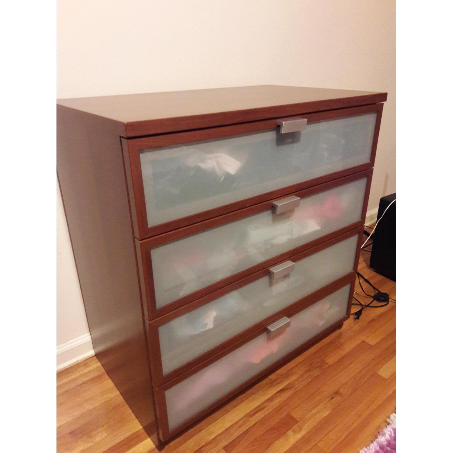 Ikea 4 Drawer Frosted Glass Dresser - image-2