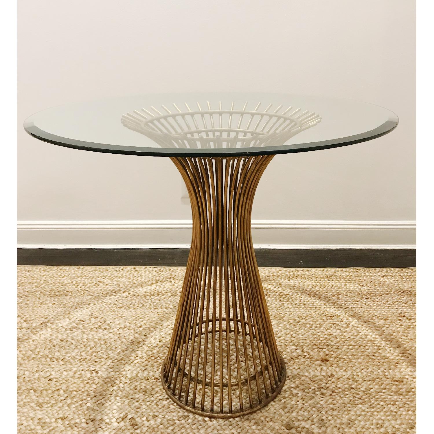 Worlds Away Powell Dining Table w/ GoldLeaf Metal Base AptDeco