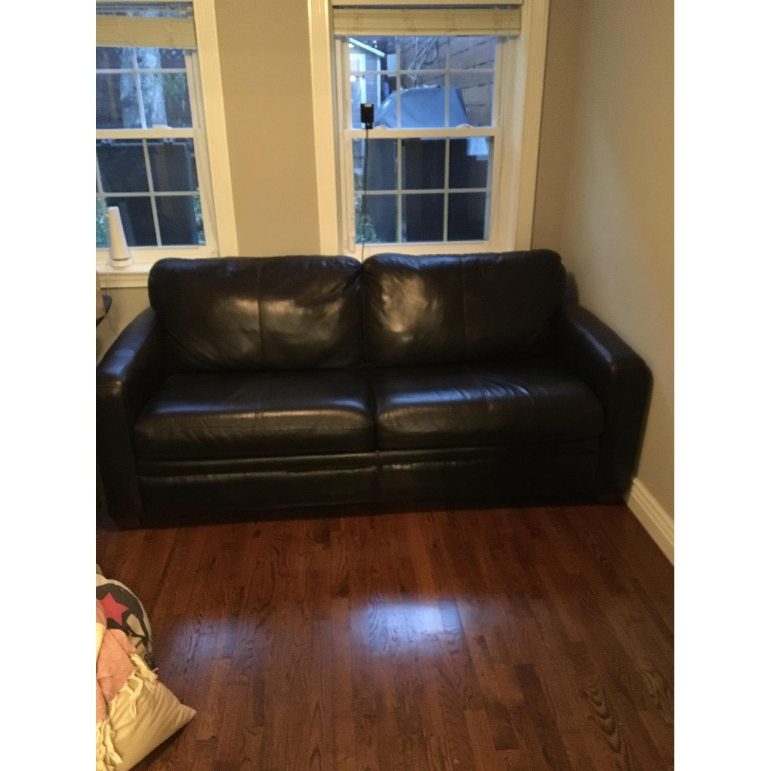 Raymour & Flanigan Trent Leather Full Sleeper Sofa - image-3