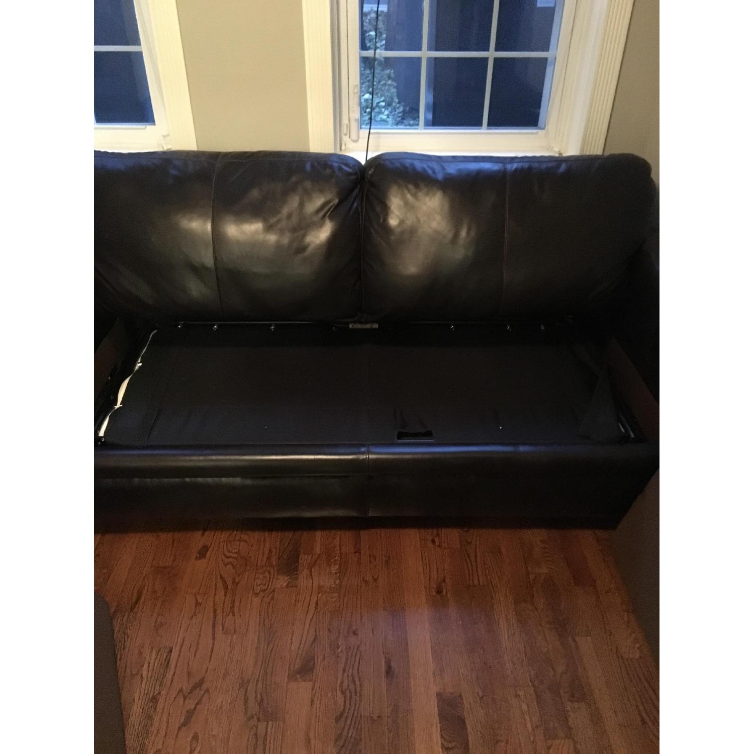 Raymour & Flanigan Trent Leather Full Sleeper Sofa - image-4