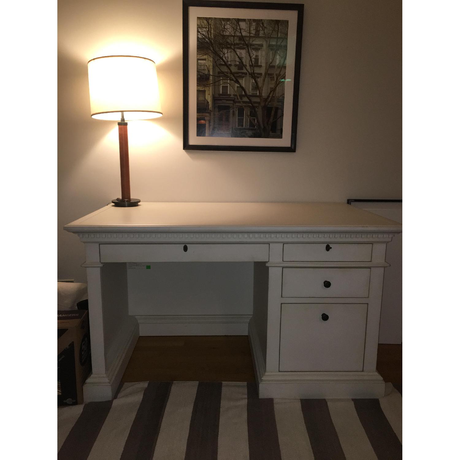 Restoration Hardware Antiqued White Desk AptDeco