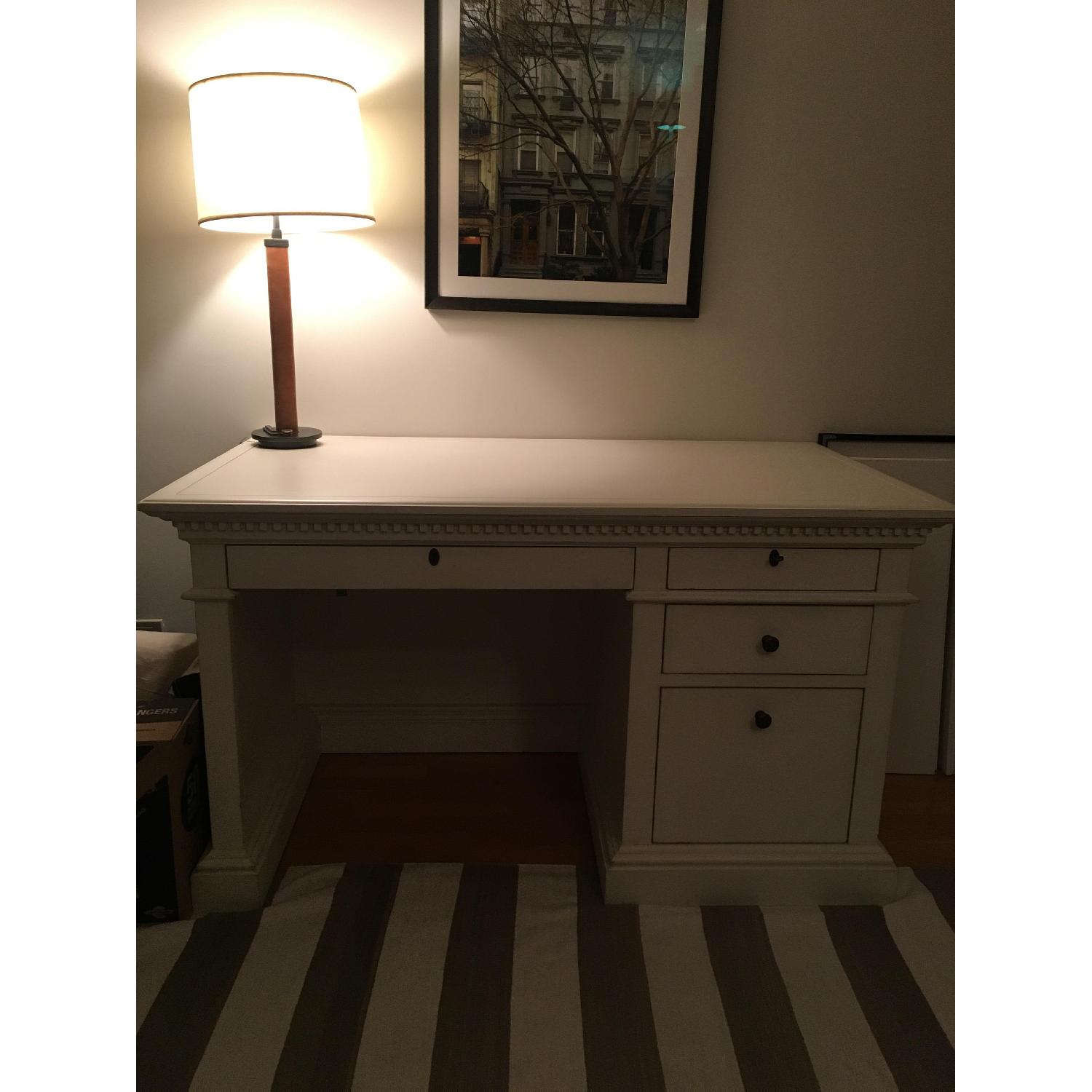 Restoration Hardware Antiqued White Desk - image-4