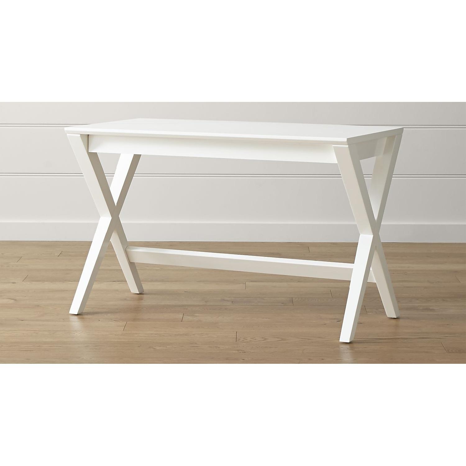 Crate & Barrel Spotlight White Writing Desk - image-1