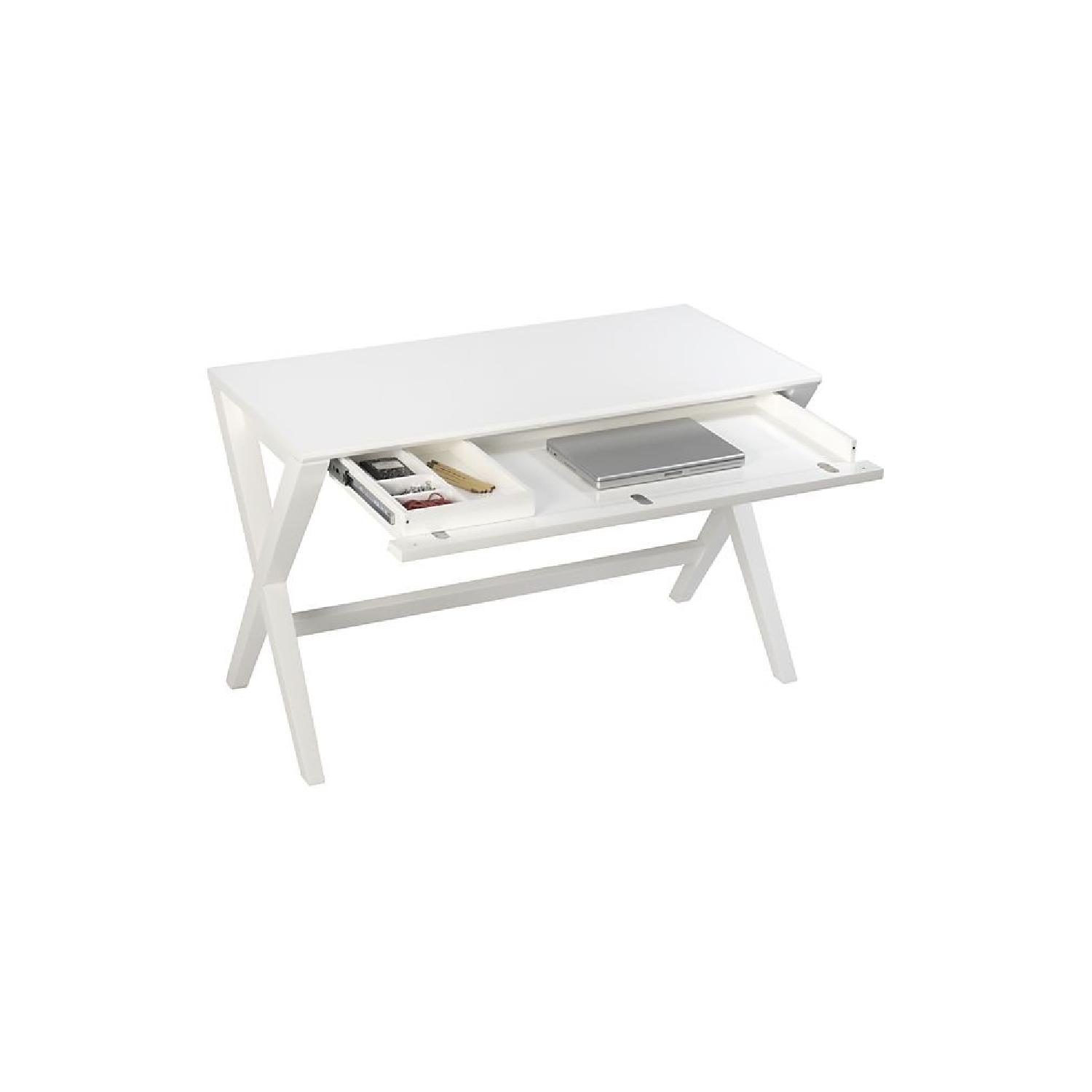 Crate & Barrel Spotlight White Writing Desk - image-3
