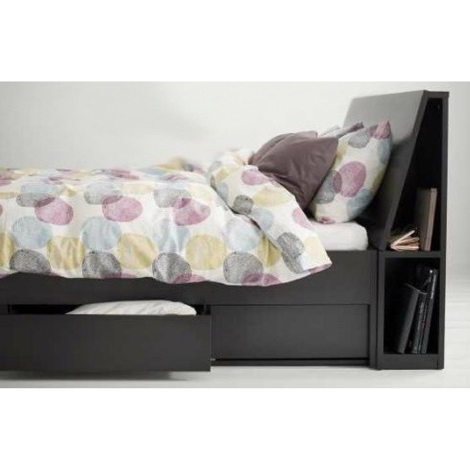 Ikea Queen Size Storage Bed w/ Headboard - image-1