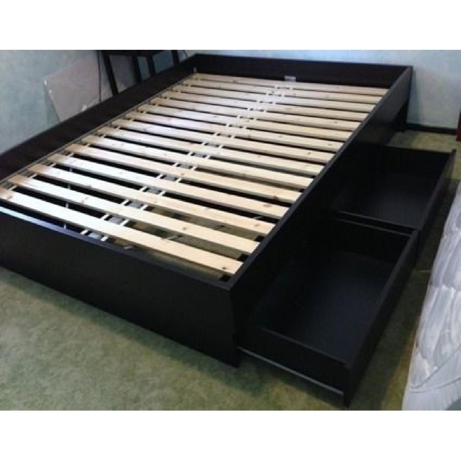 Ikea Queen Size Storage Bed w/ Headboard - image-2